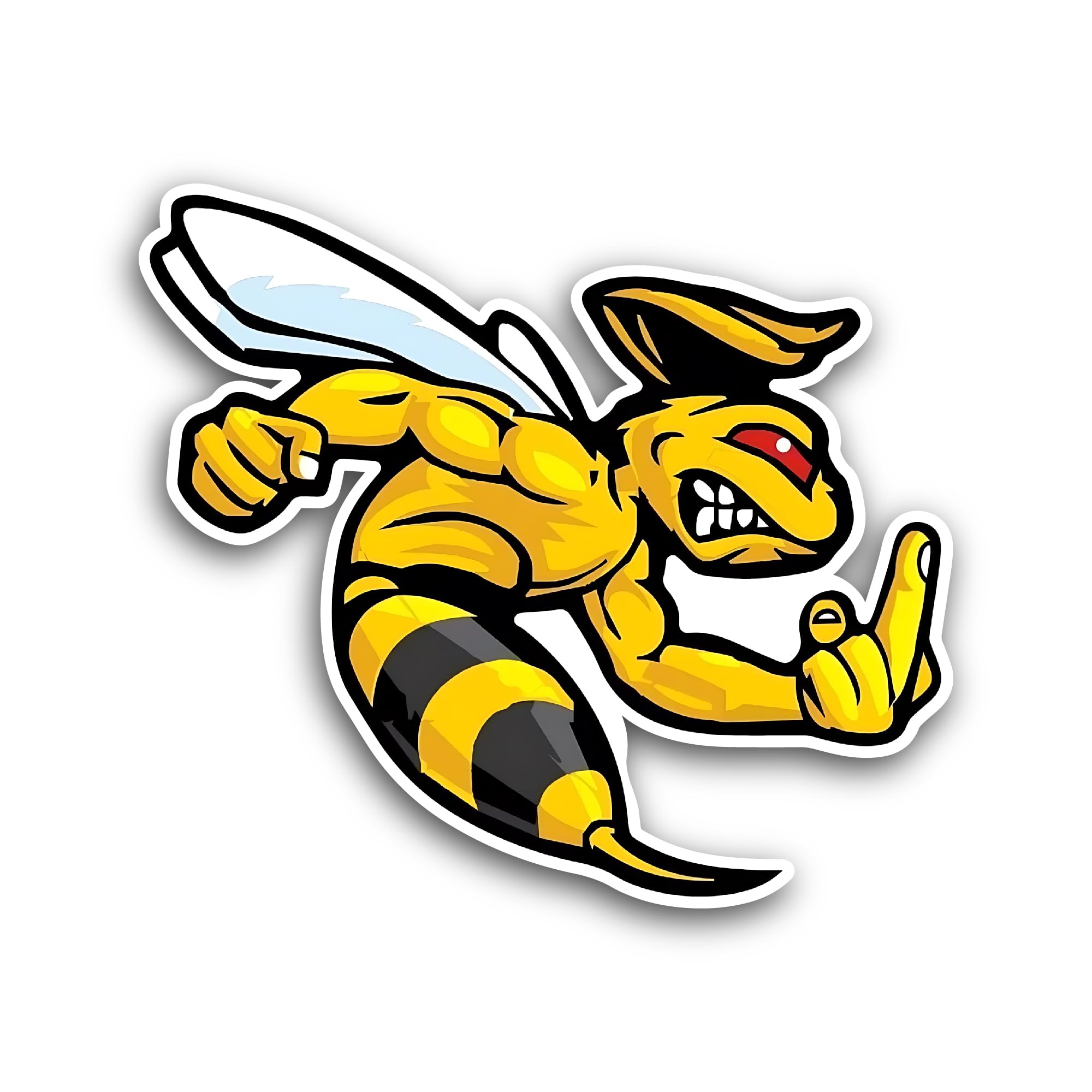 2 (Pieces) 3" and 5" Yellow and Black Sports Scooter Sticker, Waterproof Vinyl Decals for Many Purpo