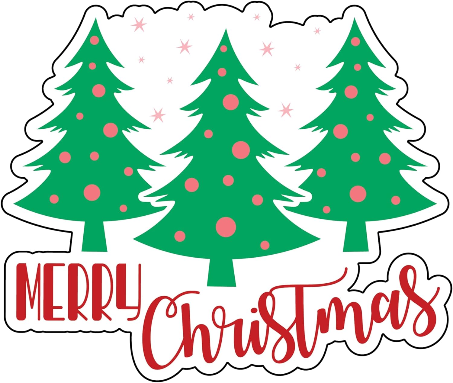 Inspirational Quote Merry Christmas Evergreen Tree Motivational Sticker Vinyl Decal Motivation Stickers- 5" Vinyl Sticker Waterproof