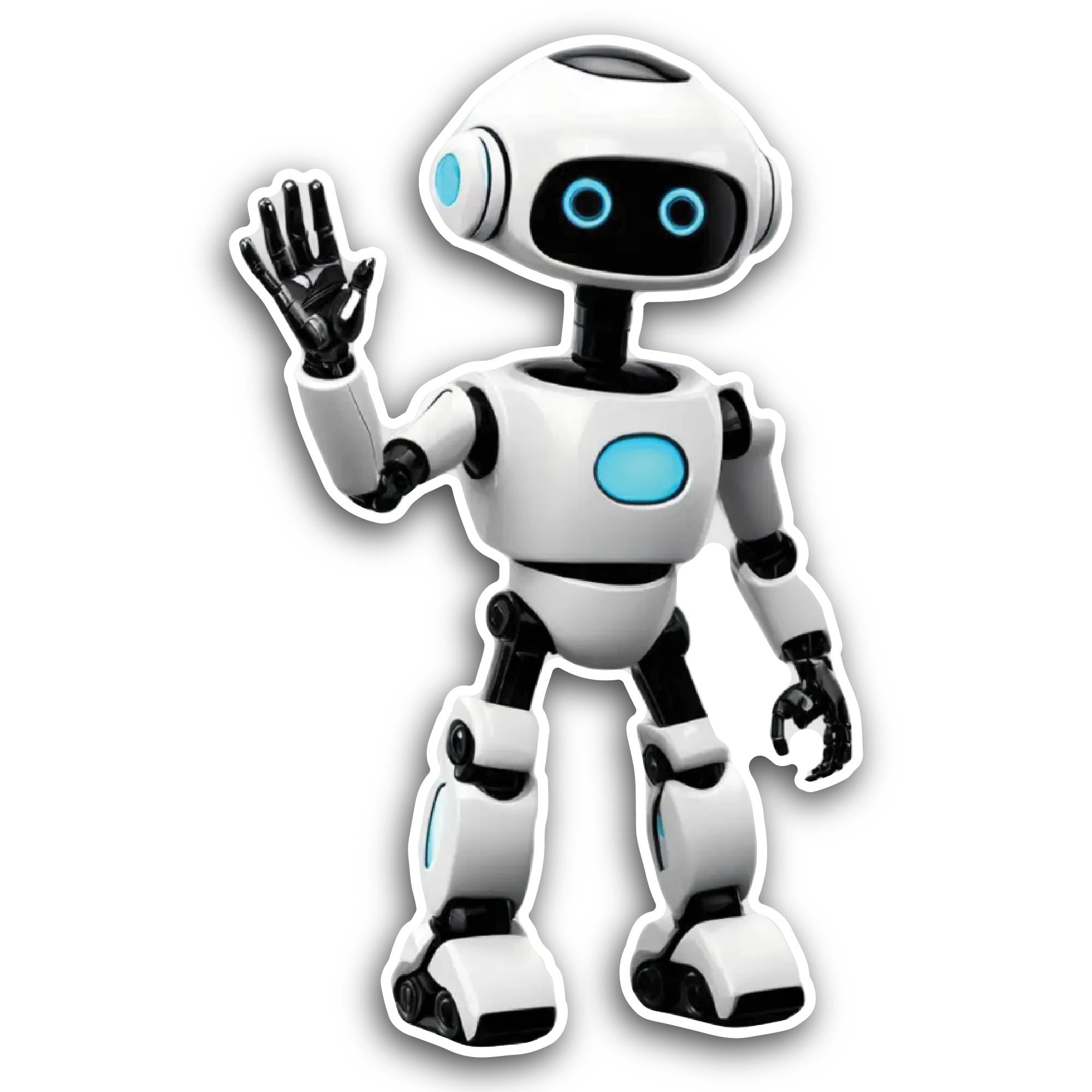 2 (Pieces) 3" and 5" Cute Robot Sticker, Waterproof Vinyl Decals for Many Purpose Like Cars, Trucks,