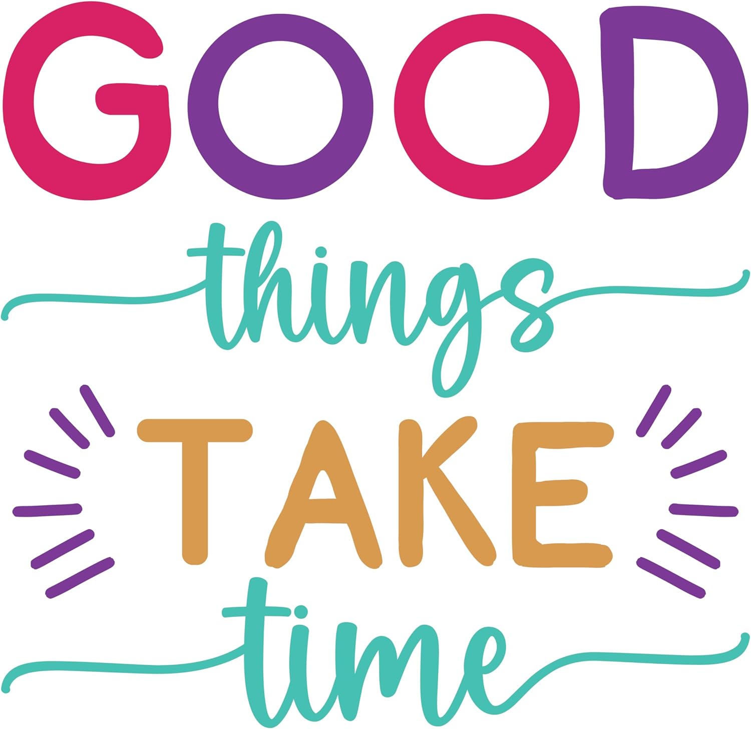 Inspirational Quote Good Things Take Time Motivational Sticker Vinyl Decal Motivation Stickers- 5" Vinyl Sticker Waterproof