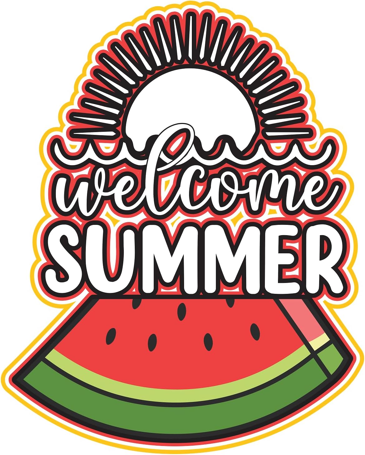 Inspirational Quote "Welcome Summer" Motivational Sticker Vinyl Decal Motivation Stickers- 5" Vinyl Sticker Waterproof