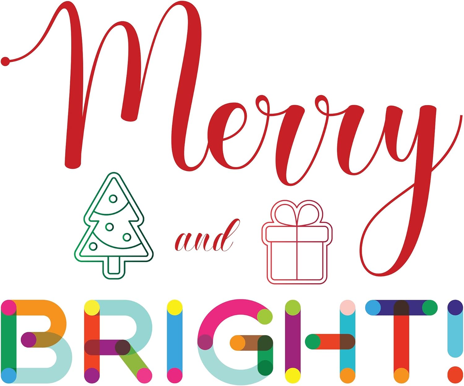 Inspirational Quote Merry and Bright ! Motivational Sticker Vinyl Decal Motivation Stickers- 5" Vinyl Sticker Waterproof