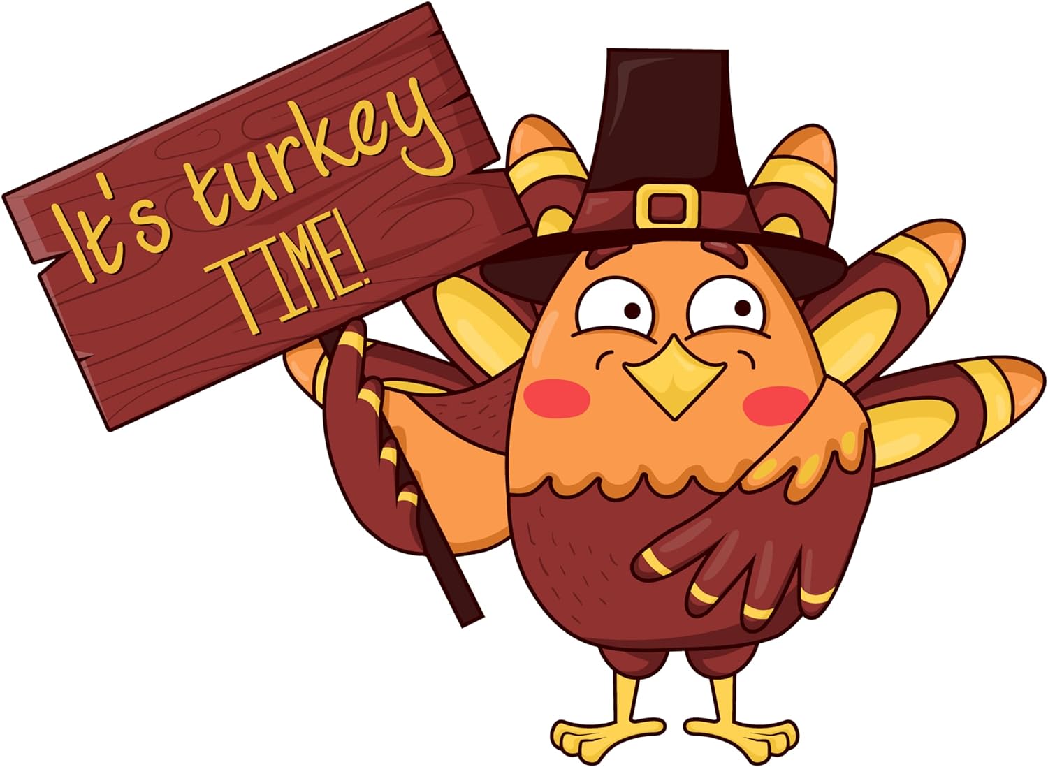 Inspirational Quote It's Turkey Time! Waving Bird Motivational Sticker Vinyl Decal Motivation Stickers- 5" Vinyl Sticker Waterproof