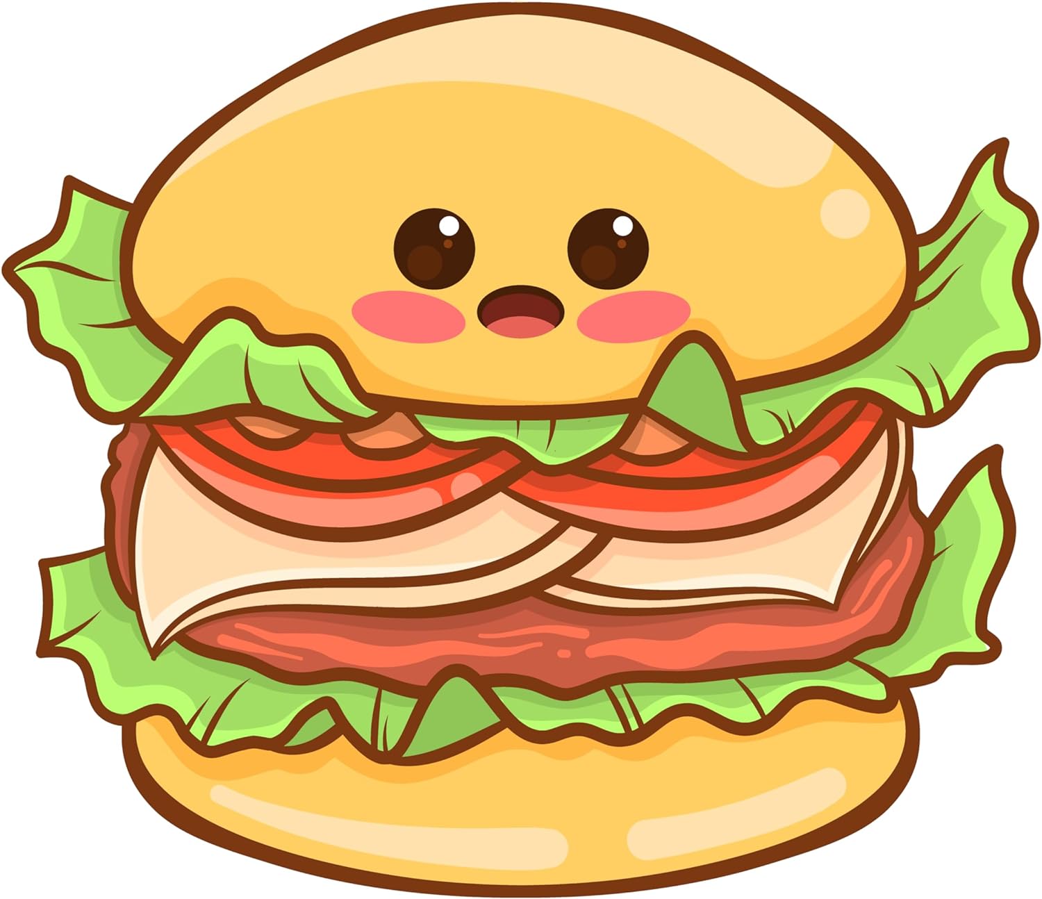 Inspirational Quote Chibi Hamburger Sticker Motivational Sticker Vinyl Decal Motivation Stickers- 5" Vinyl Sticker Waterproof