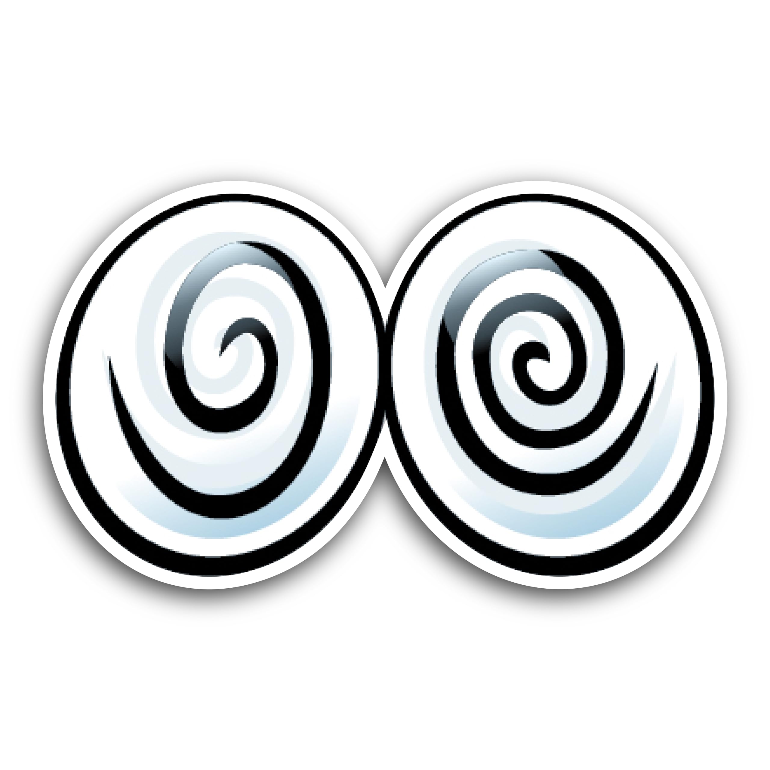 2 (Pieces) 3" and 5" Confused Black Eyes Decal Sticker, Waterproof Vinyl Decals for Many Purpose Lik