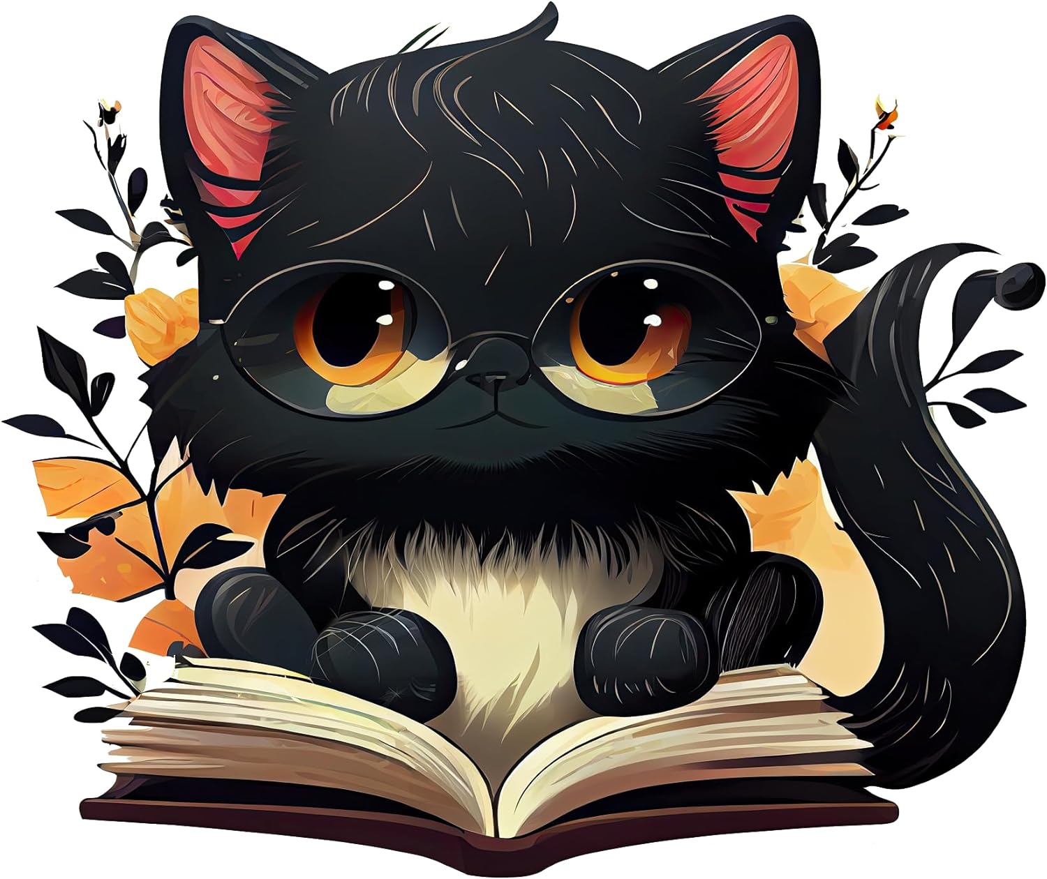 Inspirational Quote Black Cat Holding Book Motivational Sticker Vinyl Decal Motivation Stickers- 5" Vinyl Sticker Waterproof