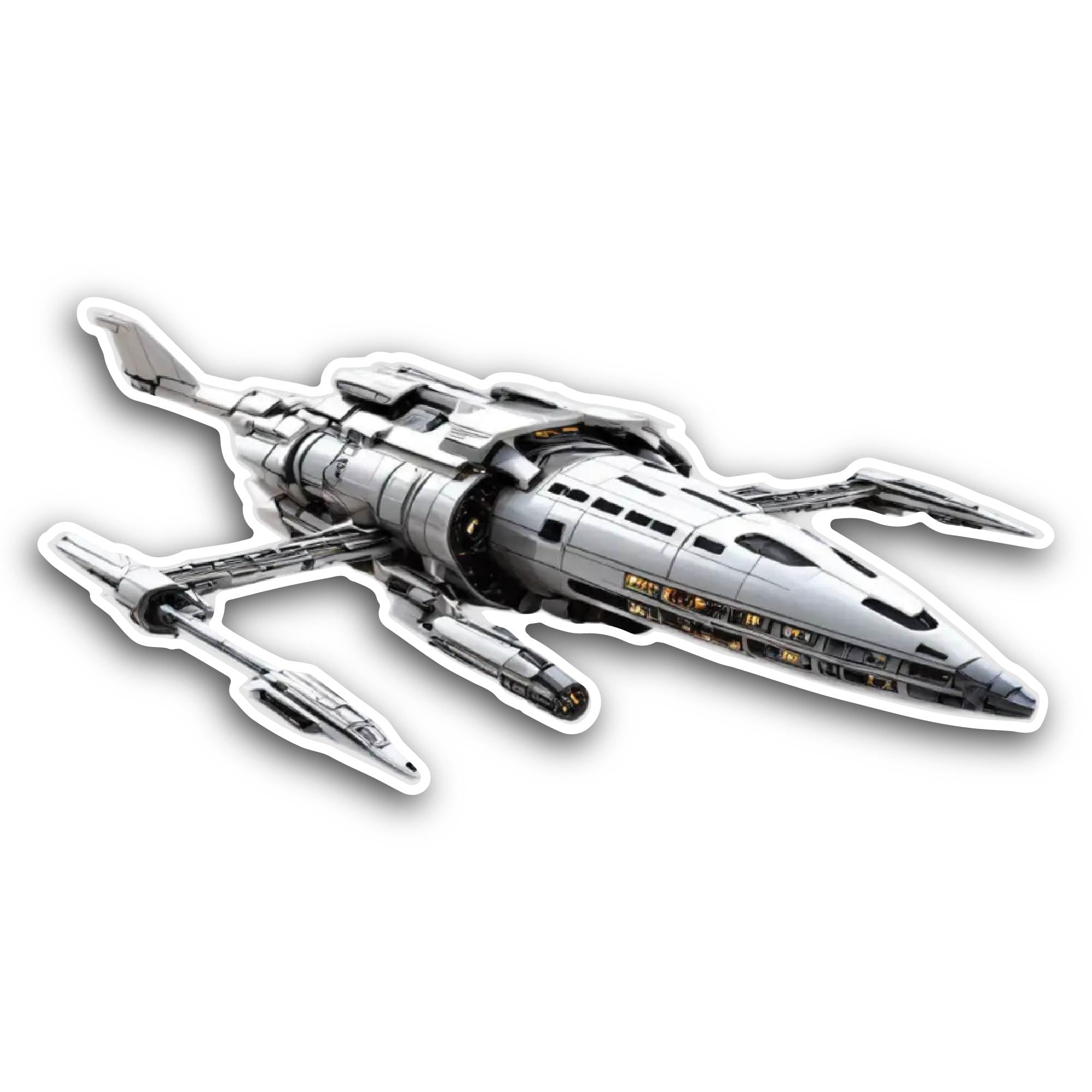 2 (Pieces) 3" and 5" Futuristic Submarine Sticker, Waterproof Vinyl Decals for Many Purpose Like Car