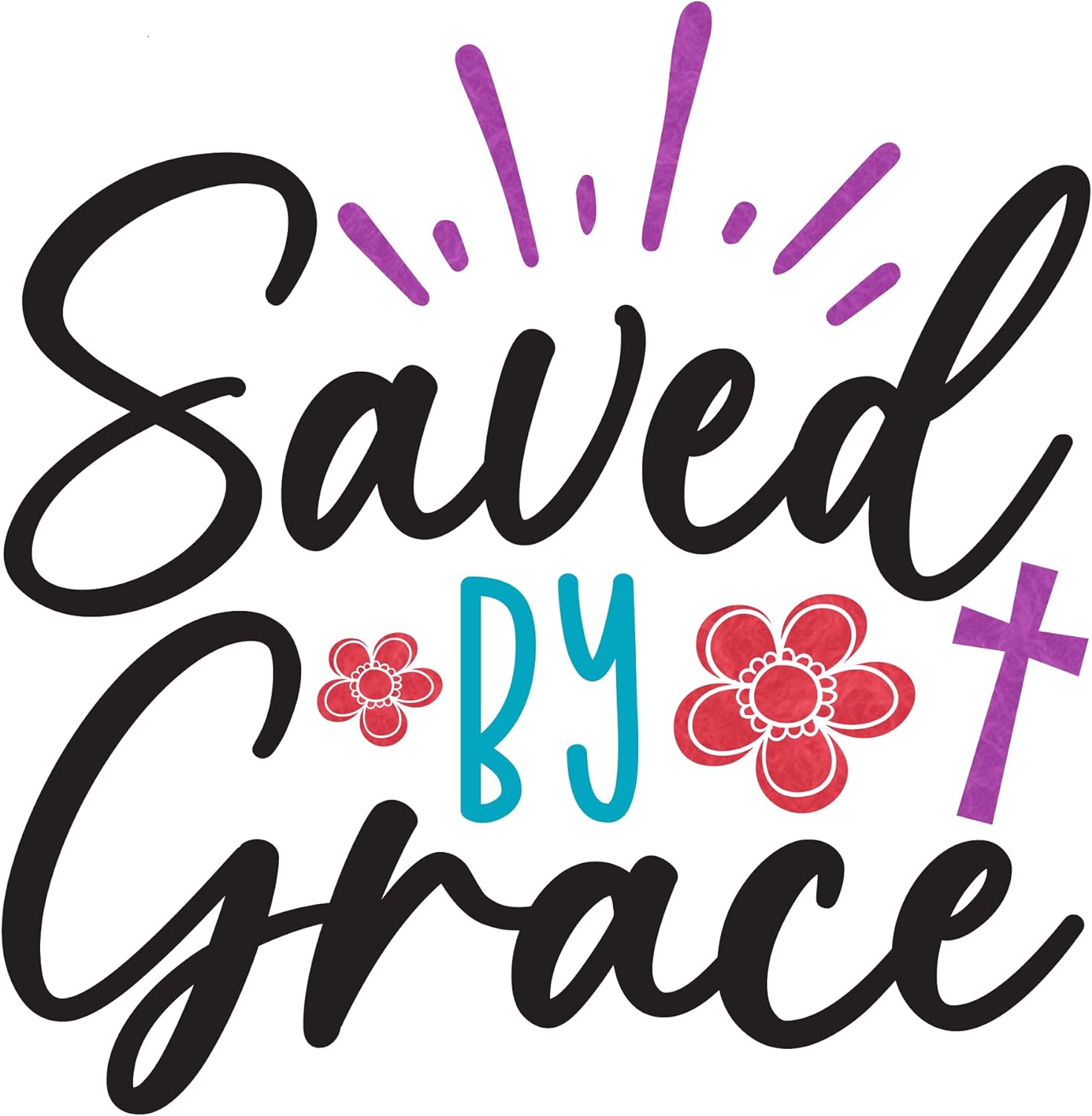 Inspirational Quote "Saved by Grace" Motivational Sticker Vinyl Decal Motivation Stickers- 5" Vinyl Sticker Waterproof