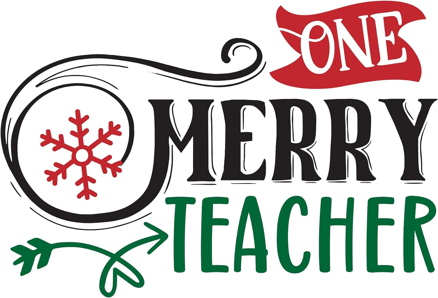 Inspirational Quote One Merry Teacher Motivational Sticker Vinyl Decal Motivation Stickers- 5" Vinyl Sticker Waterproof