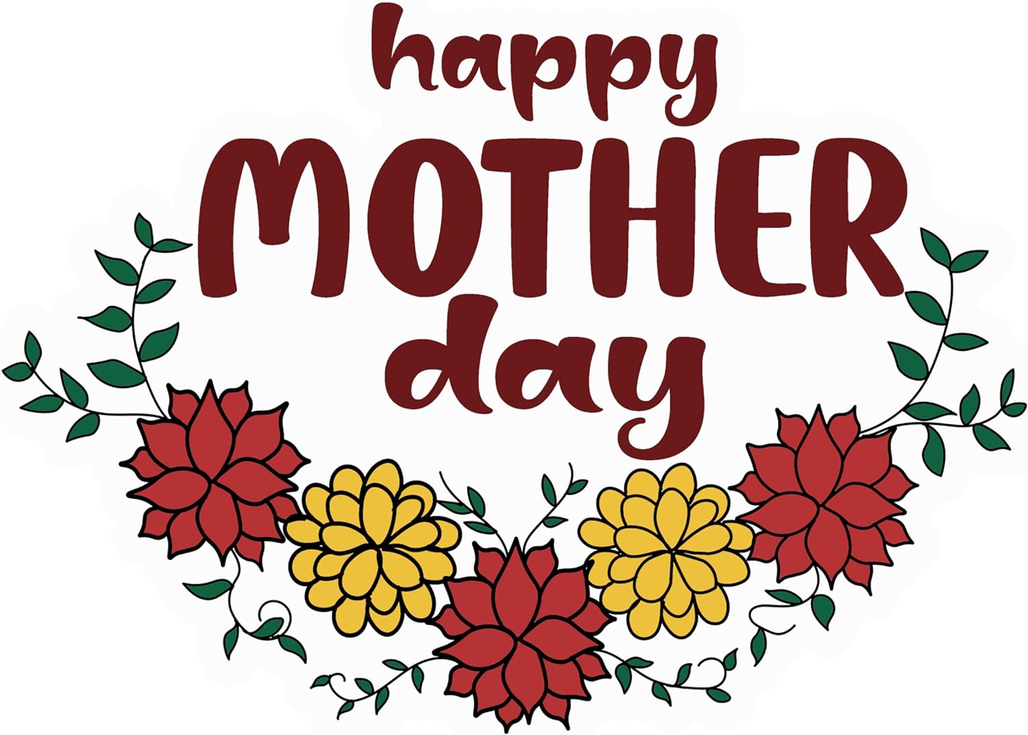 Inspirational Quote "Happy Mother Day," Motivational Sticker Vinyl Decal Motivation Stickers- 5" Vinyl Sticker Waterproof
