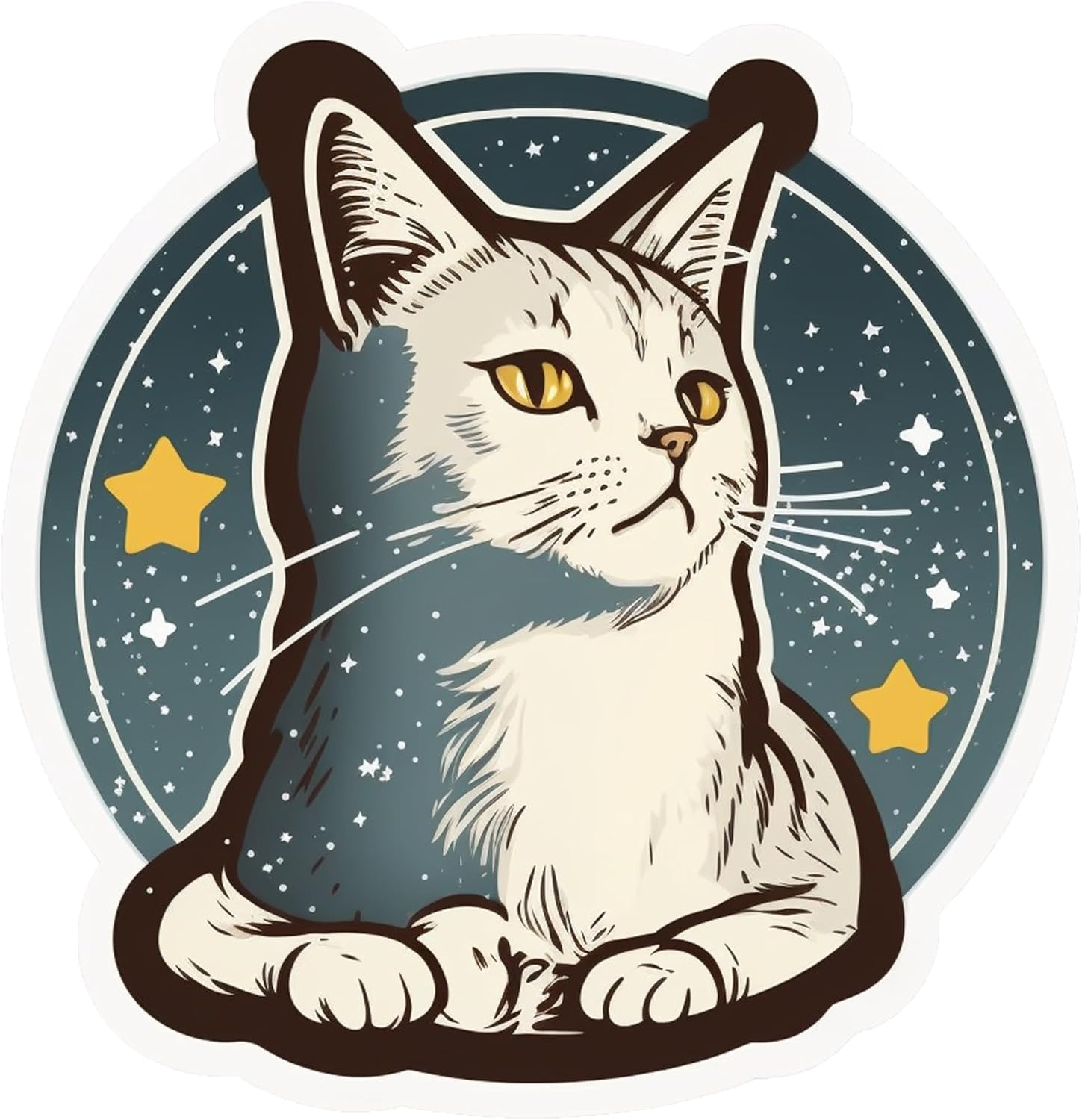 Inspirational Quote "Cat With Big Eyes" Motivational Sticker Vinyl Decal Motivation Stickers- 5" Vinyl Sticker Waterproof