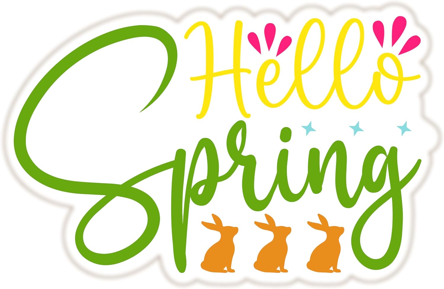 Inspirational Quote "Hello Spring" Motivational Sticker Vinyl Decal Motivation Stickers- 5" Vinyl Sticker Waterproof