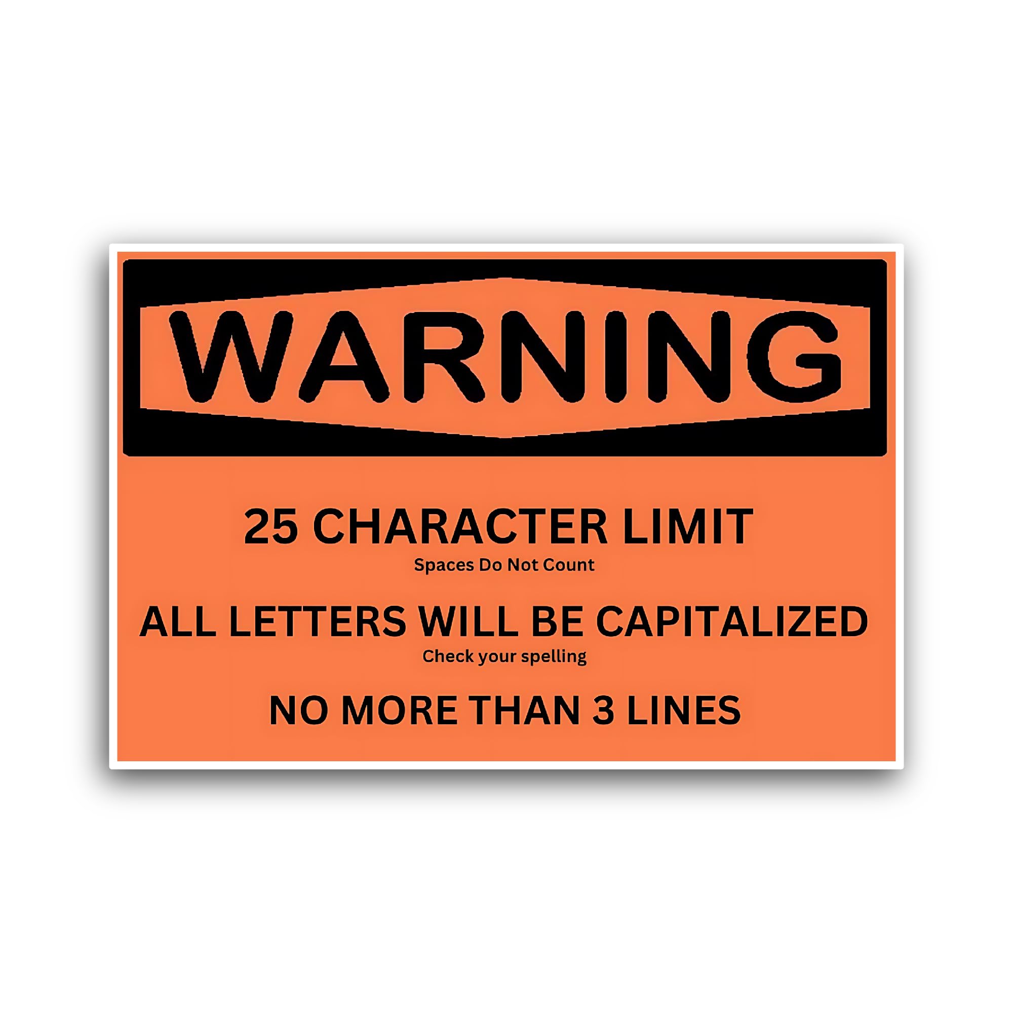 2 (Pieces) 3" and 5" Warning Custom Sign Sticker, Waterproof Vinyl Decals for Many Purpose Like Cars
