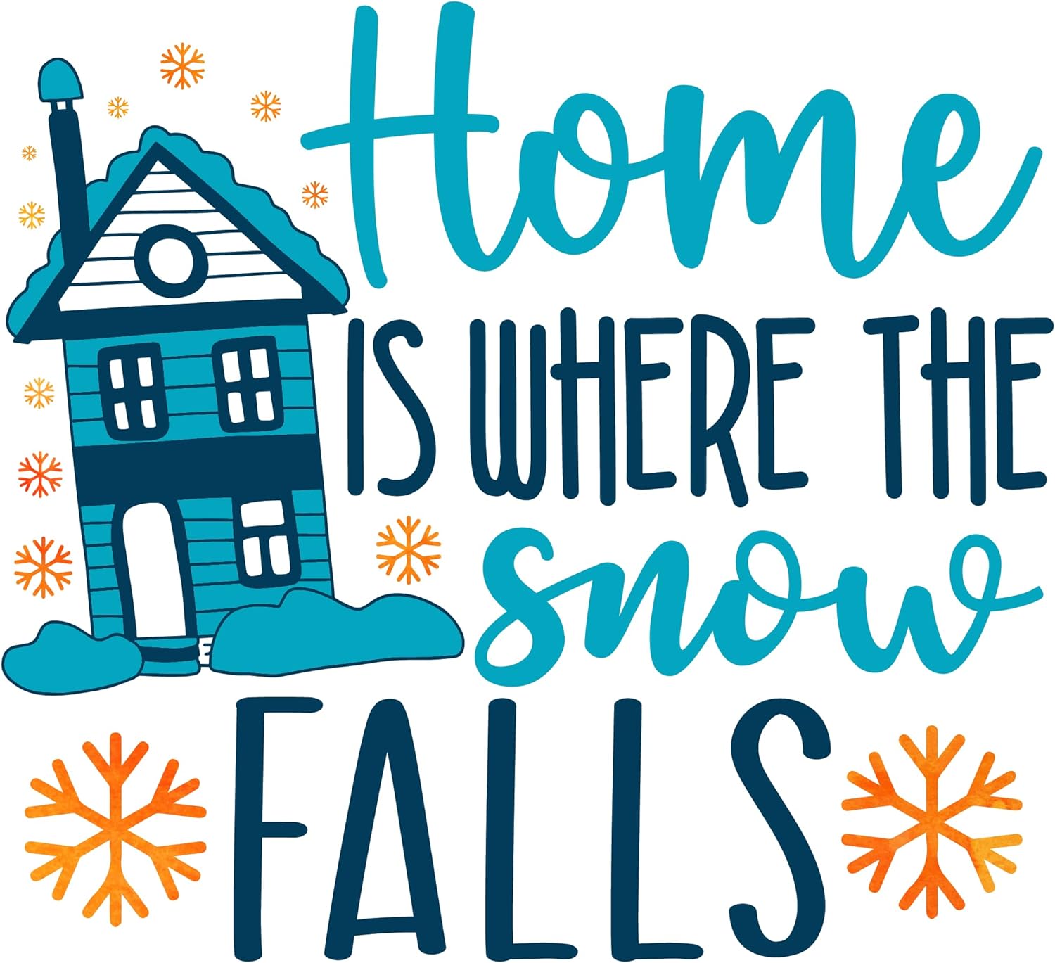Inspirational Quote Home is Where The Snow Falls Motivational Sticker Vinyl Decal Motivation Stickers- 5" Vinyl Sticker Waterproof