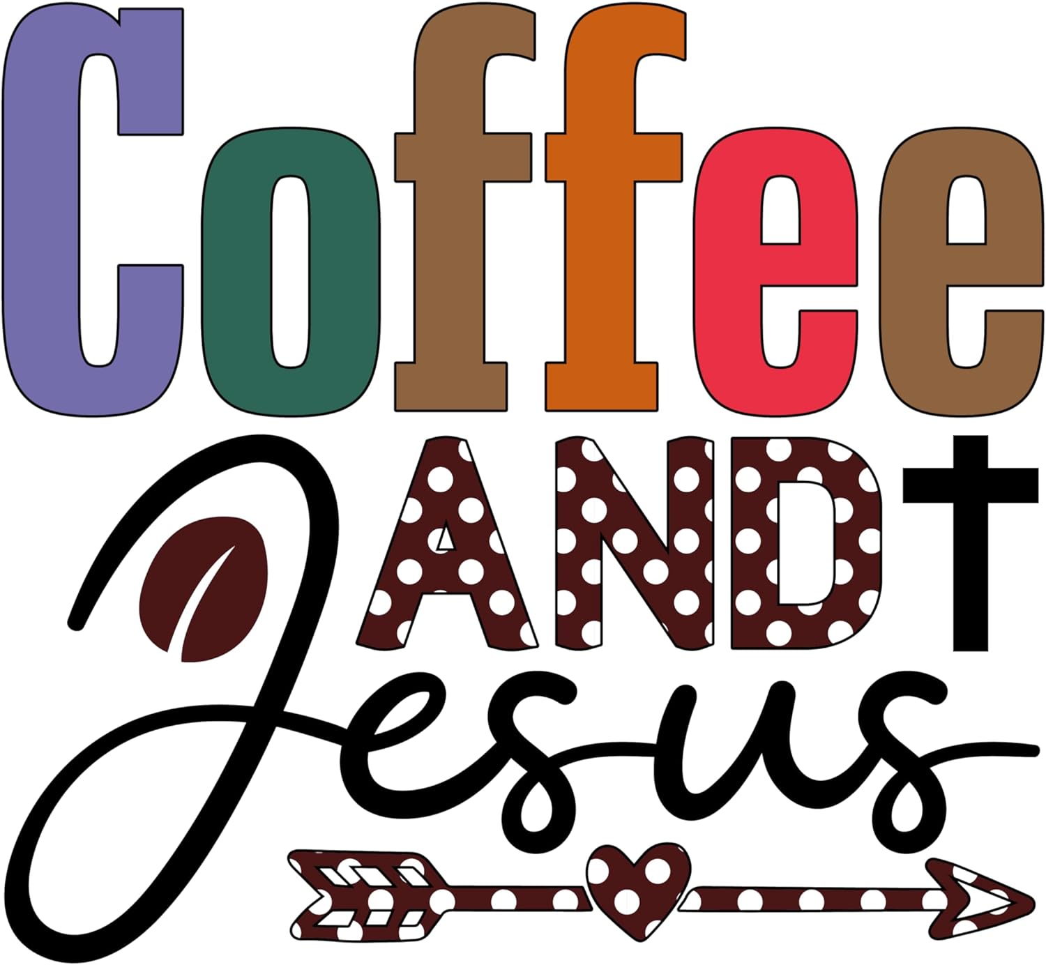 Inspirational Quote "Coffee and Jesus" Motivational Sticker Vinyl Decal Motivation Stickers- 5" Vinyl Sticker Waterproof
