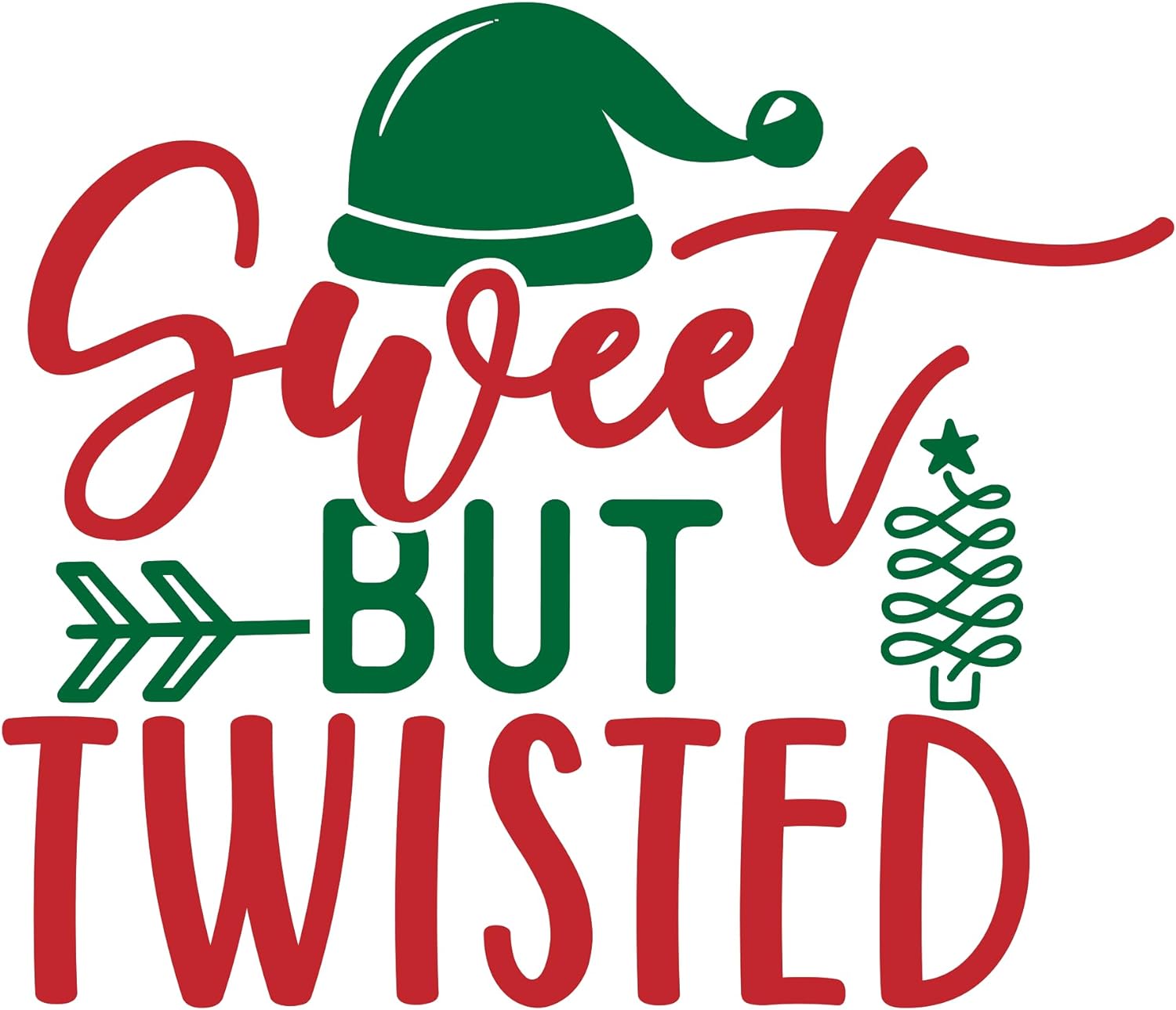 Inspirational Quote Sweet But Twisted Green Hat Motivational Sticker Vinyl Decal Motivation Stickers- 5" Vinyl Sticker Waterproof