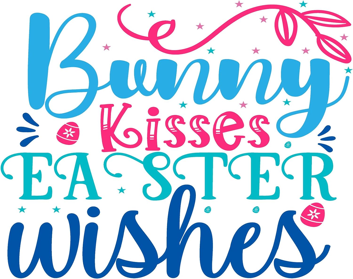 Inspirational Quote "Bunny Kisses Easter Wishes" Motivational Sticker Vinyl Decal Motivation Stickers- 5" Vinyl Sticker Waterproof