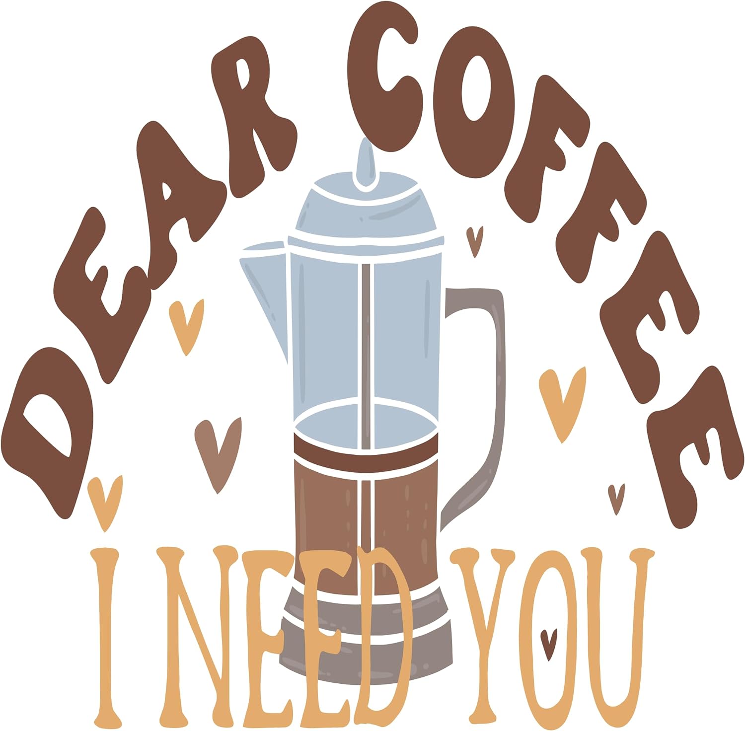 Inspirational Quote "Dear Coffee I Need You" Motivational Sticker Vinyl Decal Motivation Stickers- 5" Vinyl Sticker Waterproof