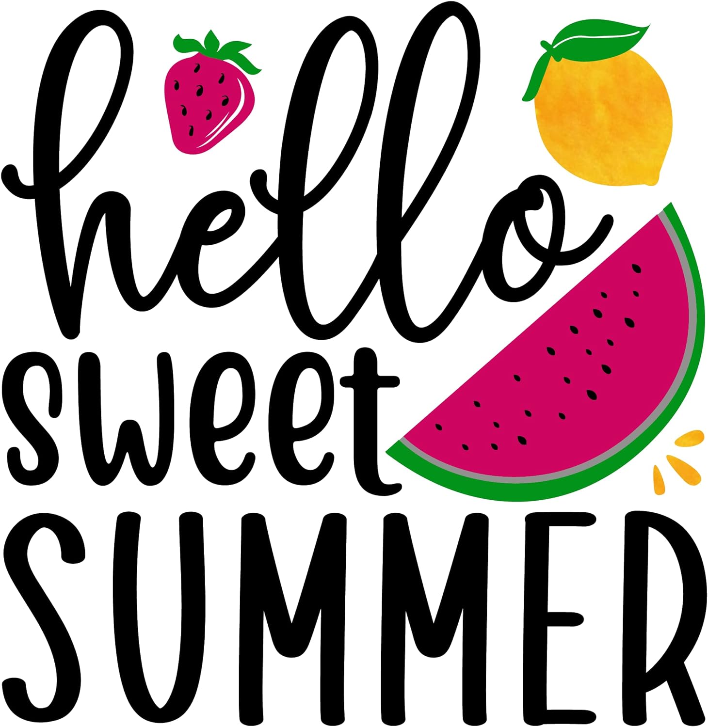 Inspirational Quote "Hello Sweet Summer" Motivational Sticker Vinyl Decal Motivation Stickers- 5" Vinyl Sticker Waterproof