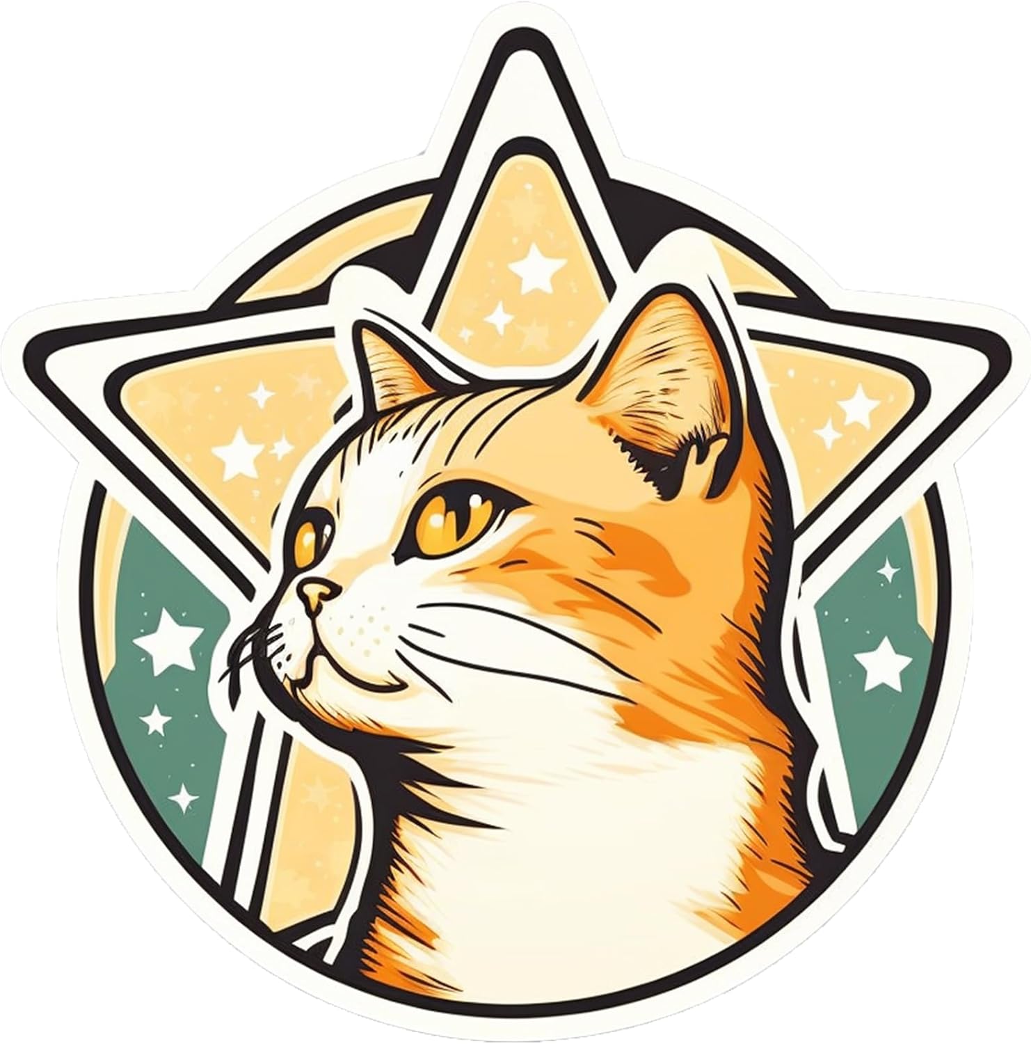 Inspirational Quote "A Purrfect Cat in The Star" Motivational Sticker Vinyl Decal Motivation Stickers- 5" Vinyl Sticker Waterproof