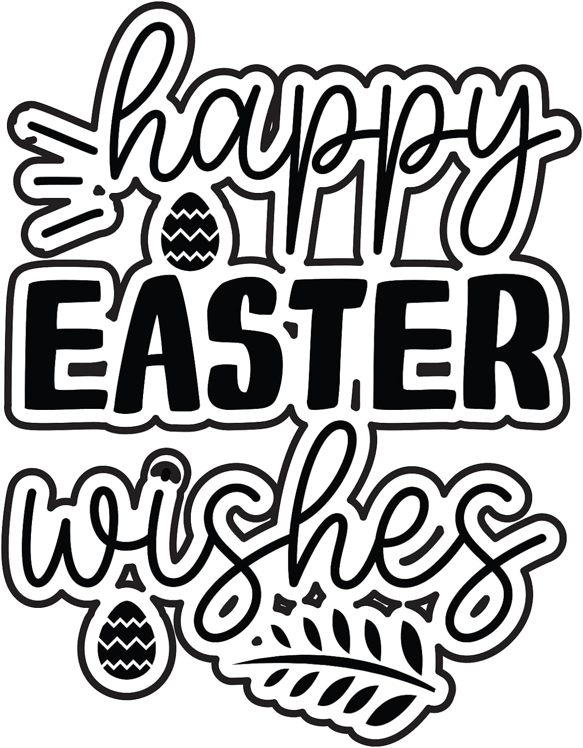 Inspirational Quote "Happy Easter Wishes" Motivational Sticker Vinyl Decal Motivation Stickers- 5" Vinyl Sticker Waterproof