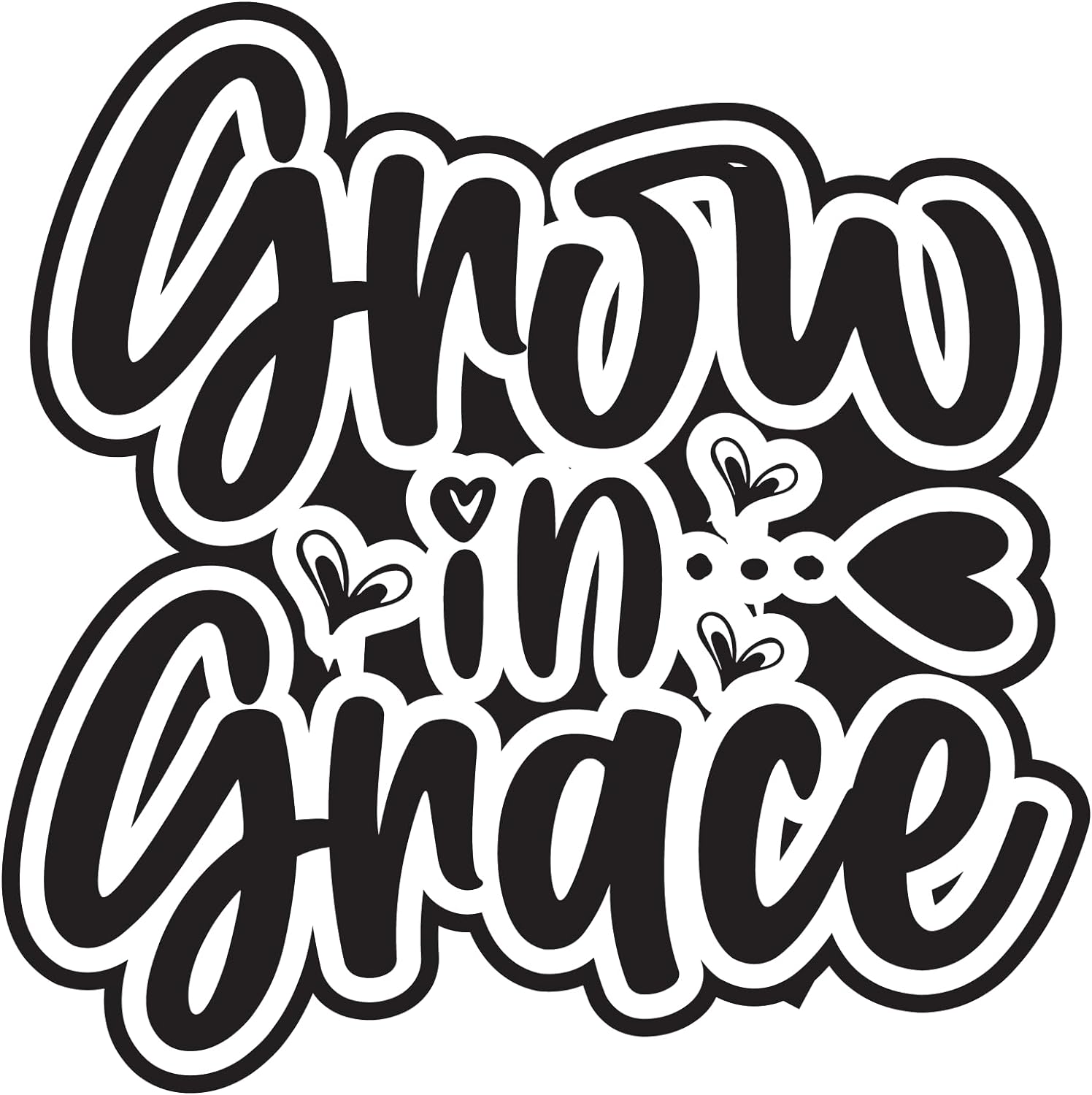 Inspirational Quote "Grow in Grace" Motivational Sticker Vinyl Decal Motivation Stickers- 5" Vinyl Sticker Waterproof