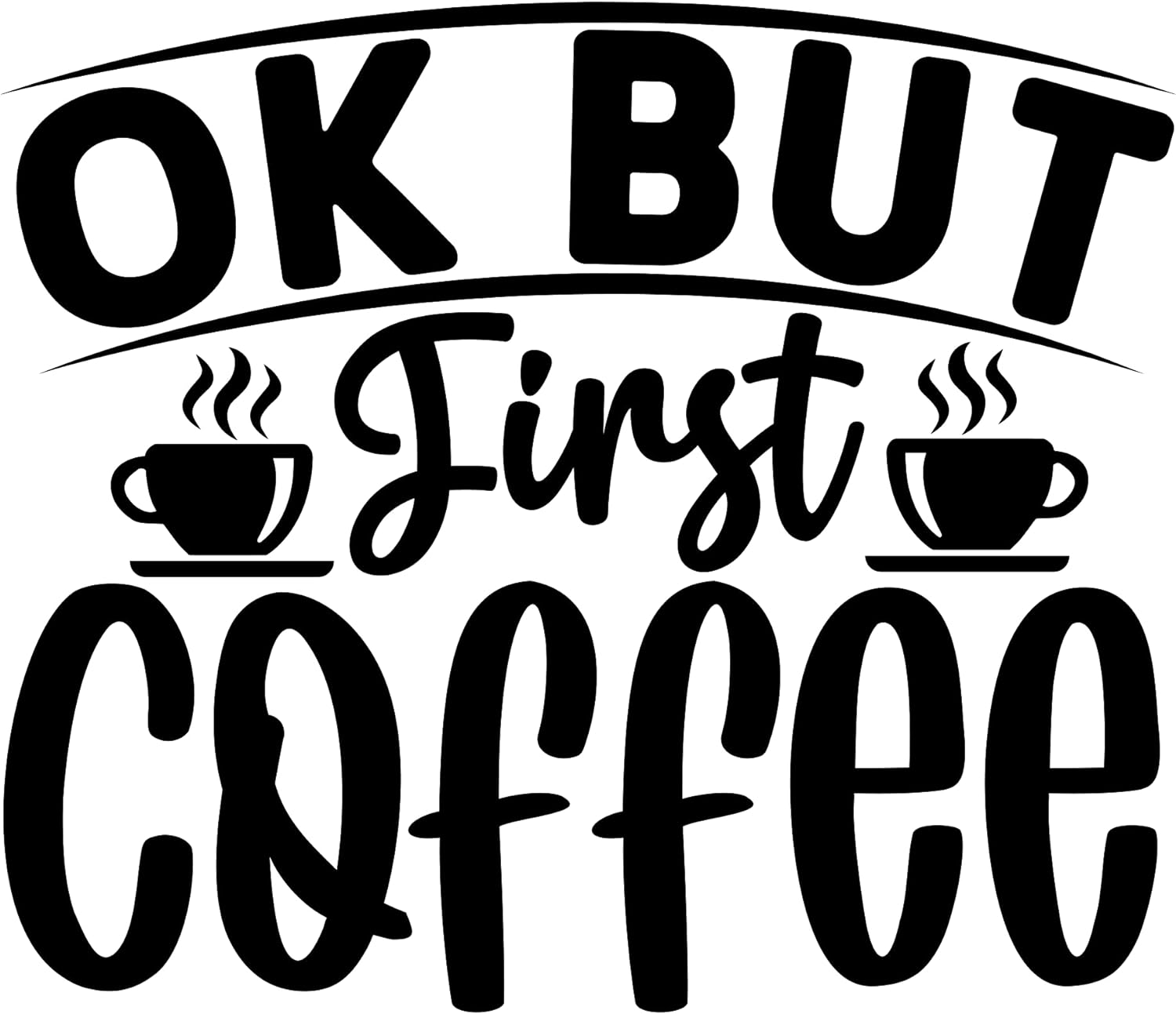 Inspirational Quote "Ok But First Coffee" Motivational Sticker Vinyl Decal Motivation Stickers- 5" Vinyl Sticker Waterproof