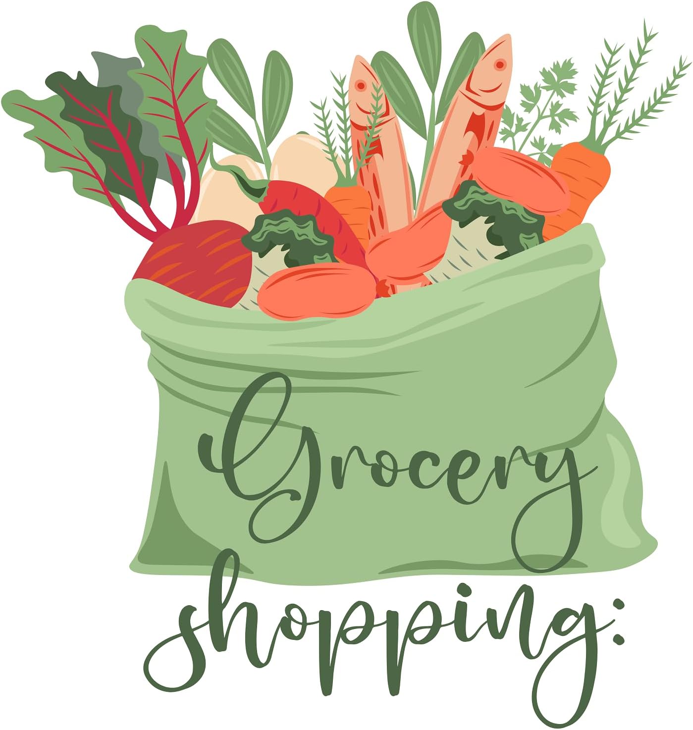 Inspirational Quote Grocery Shopping Vegitable Bag Motivational Sticker Vinyl Decal Motivation Stickers- 5" Vinyl Sticker Waterproof