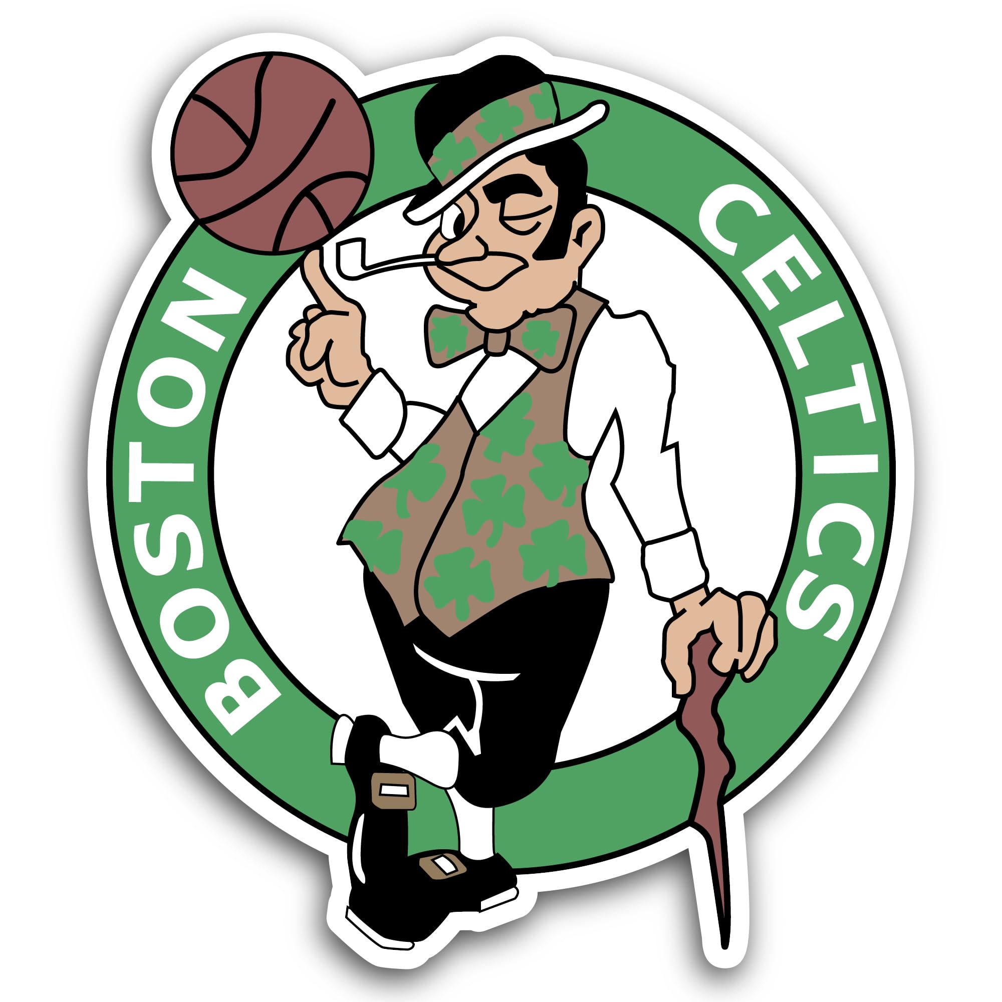 2 (Pieces) 3" and 5" B0ston Celtics Decal Sticker, Waterproof Vinyl Decals for Many Purpose Like Car