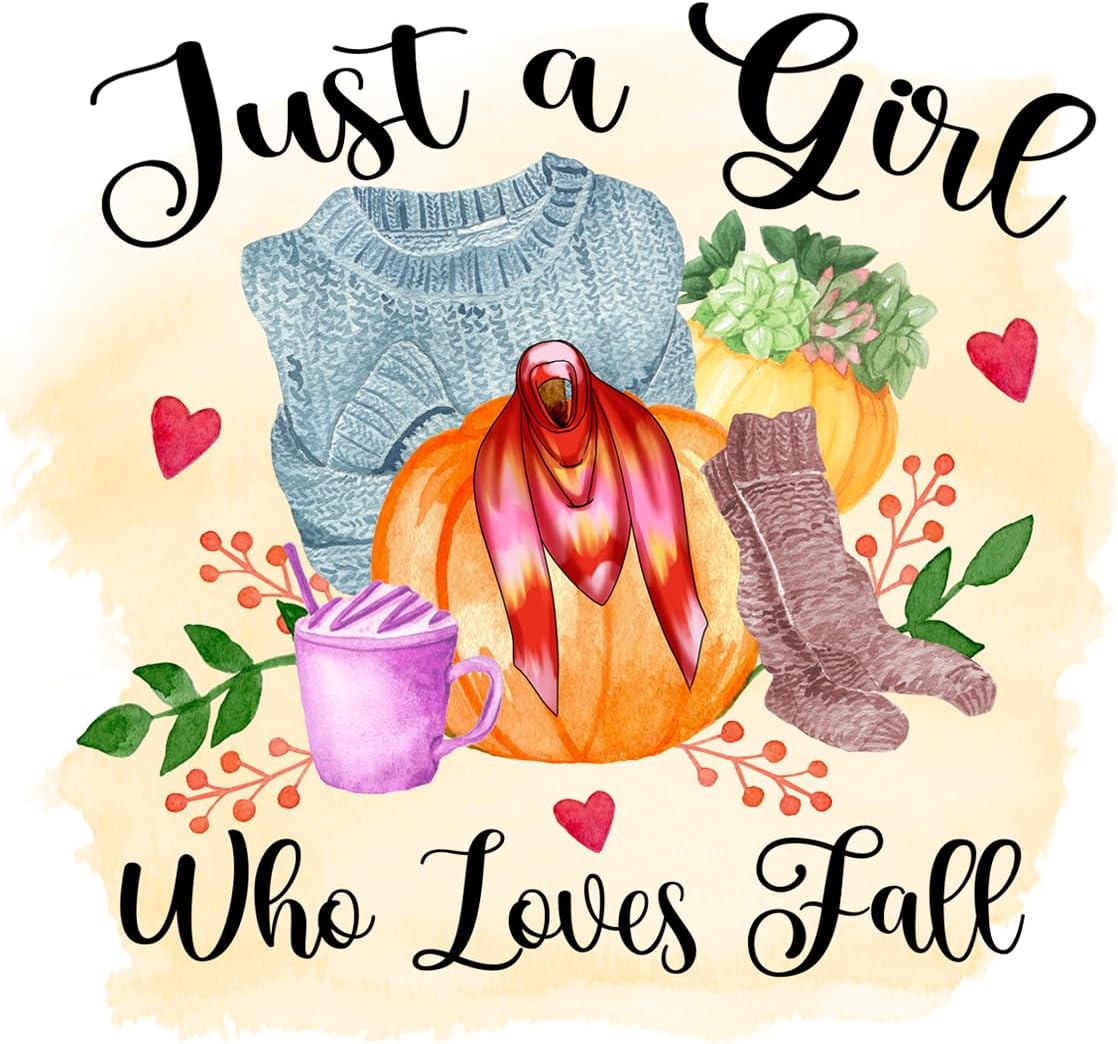Inspirational Quote Just A Girl Who Loves Fall Motivational Sticker Vinyl Decal Motivation Stickers- 5" Vinyl Sticker Waterproof
