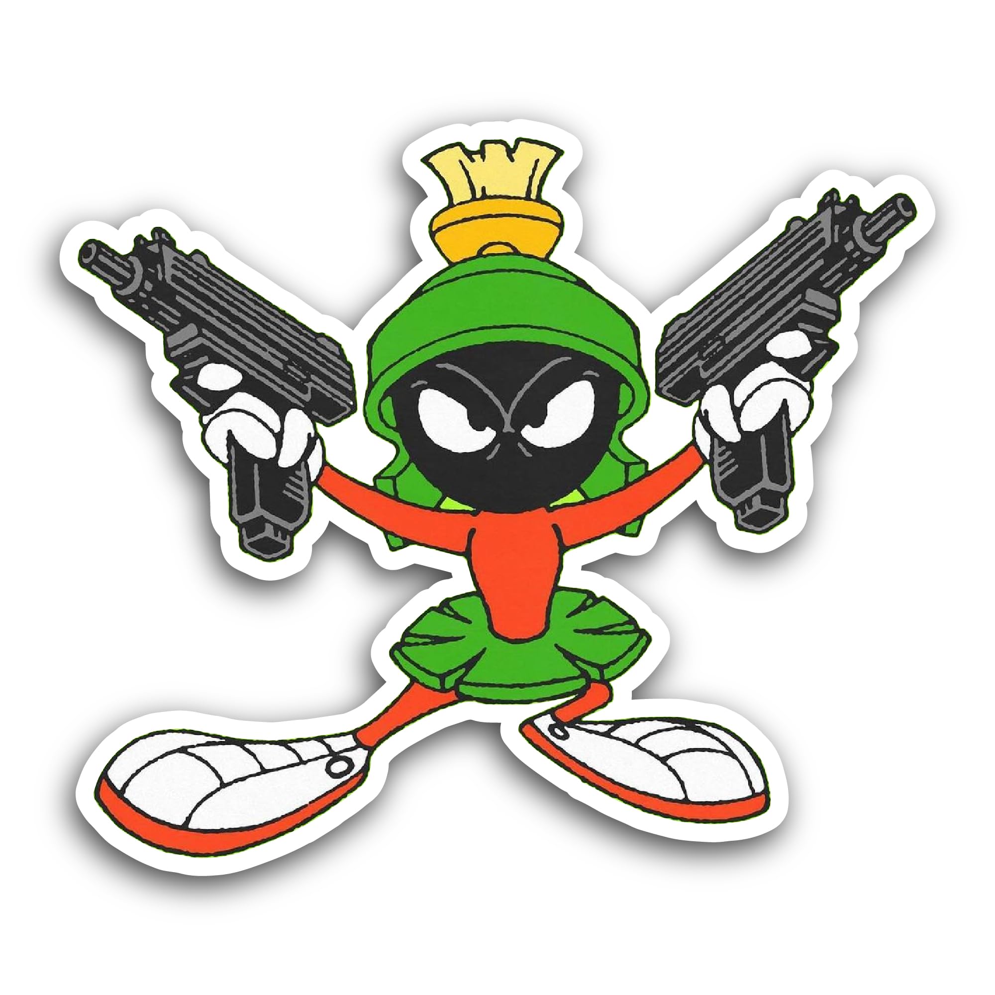2 (Pieces) 3" and 5" Cartoon Character with Guns Sticker, Waterproof Vinyl Decals for Many Purpose L