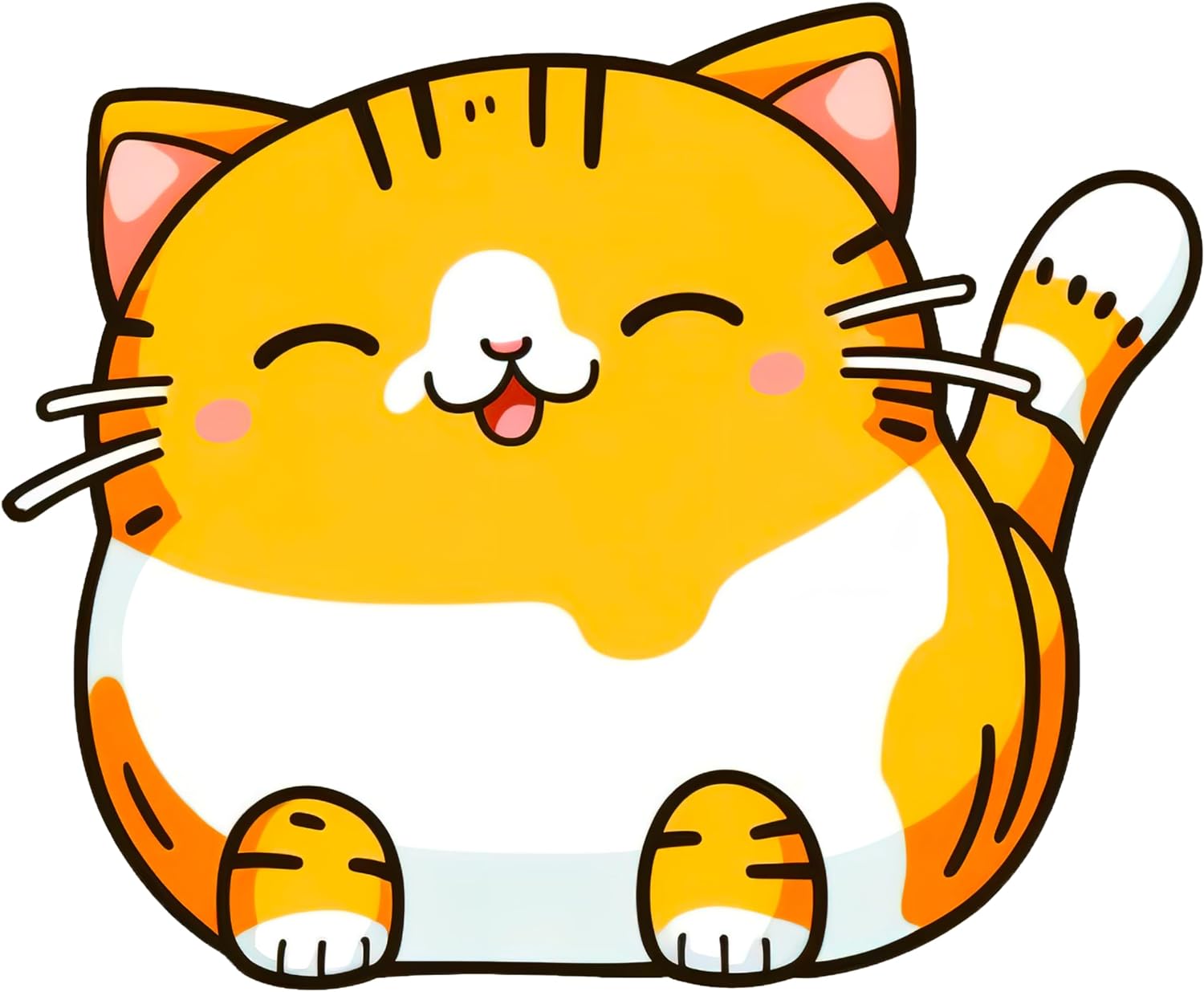 Inspirational Quote "Cute Happy Cat" Motivational Sticker Vinyl Decal Motivation Stickers- 5" Vinyl Sticker Waterproof