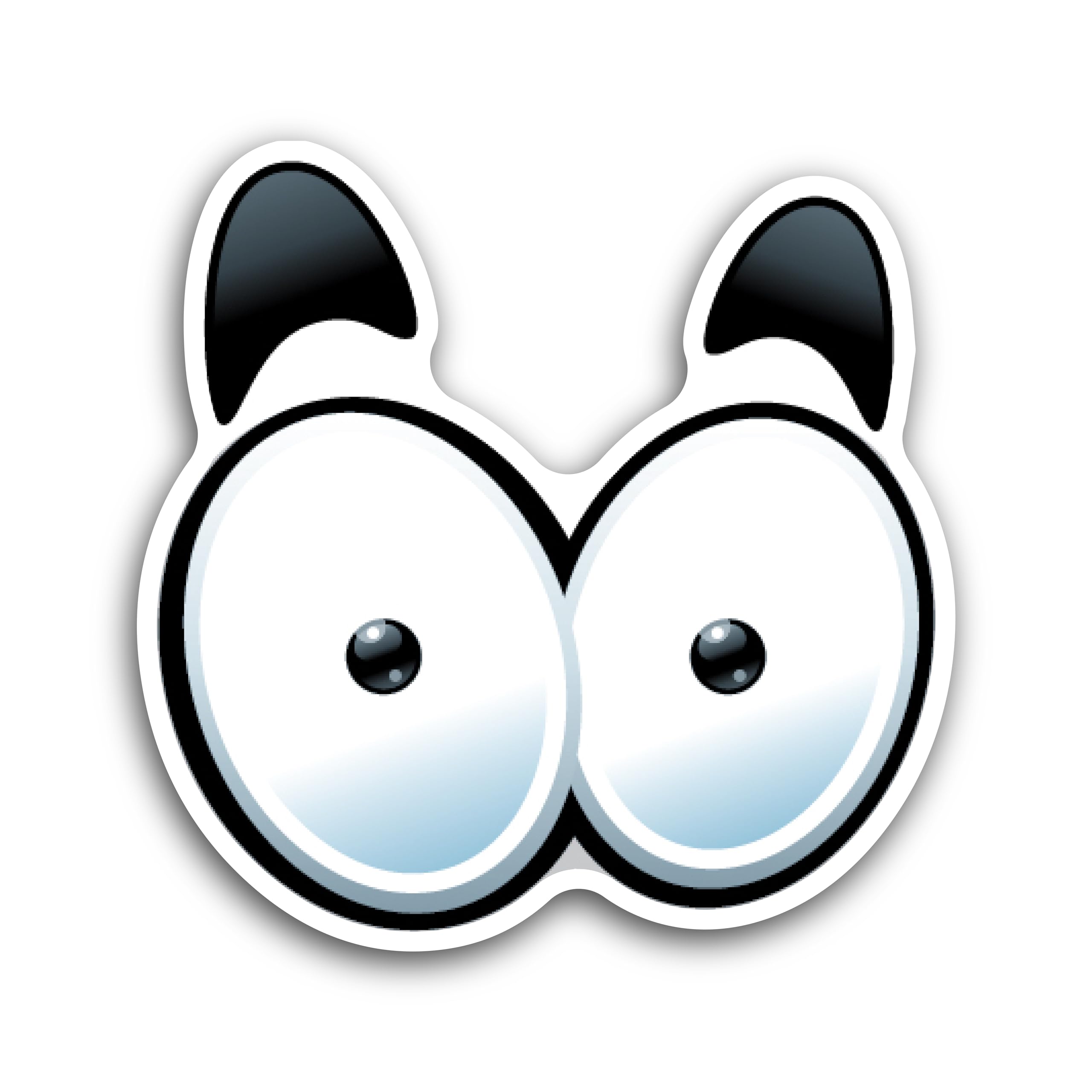 2 (Pieces) 3" and 5" Eyes with Eye Brows Decal Sticker, Waterproof Vinyl Decals for Many Purpose Lik