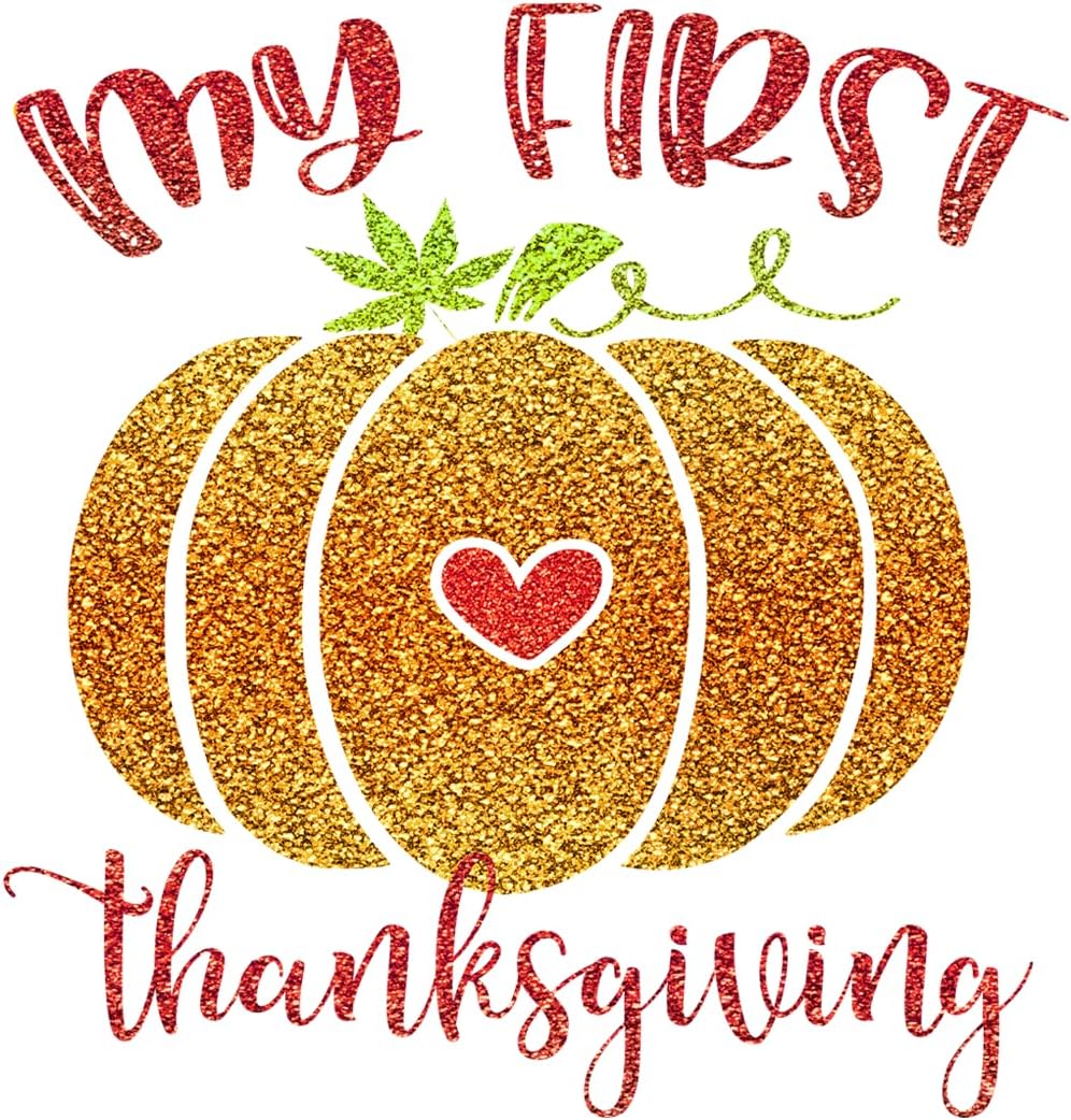 Inspirational Quote My First Thanksgiving Pumpkin Heart Motivational Sticker Vinyl Decal Motivation Stickers- 5" Vinyl Sticker Waterproof