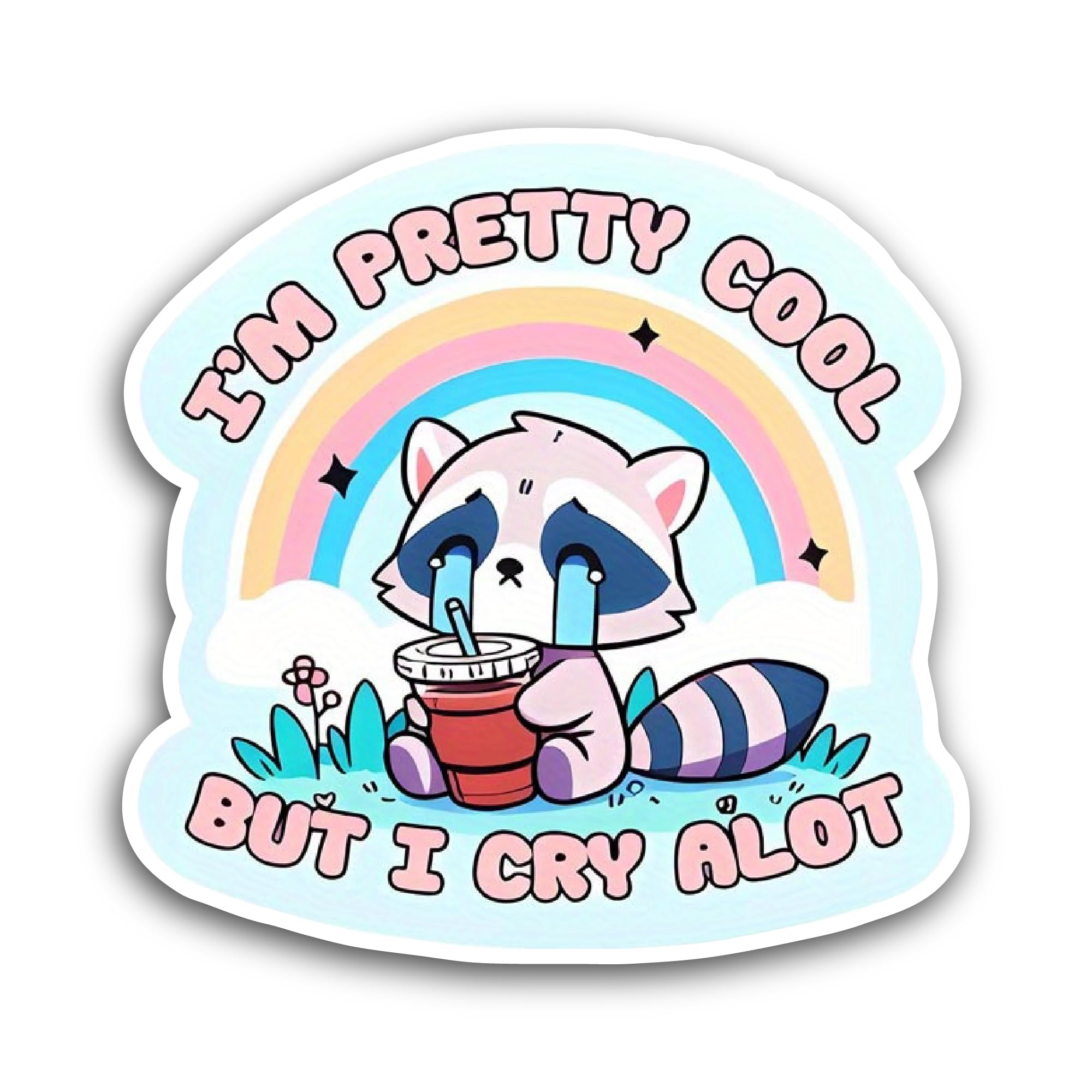 2 (Pieces) 3" and 5" Wacky and Wild Emoticon Sticker, Waterproof Vinyl Decals for Many Purpose Like