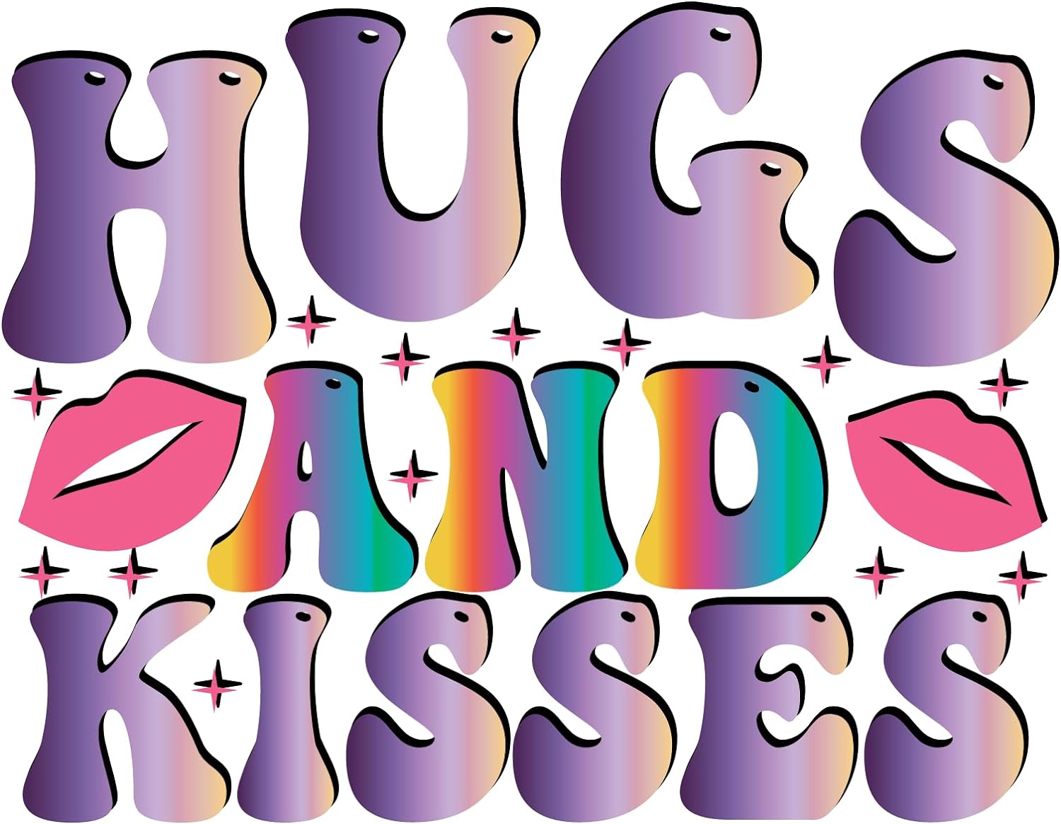 Inspirational Quote Hugs and Kisses Motivational Sticker Vinyl Decal Motivation Stickers- 5" Vinyl Sticker Waterproof