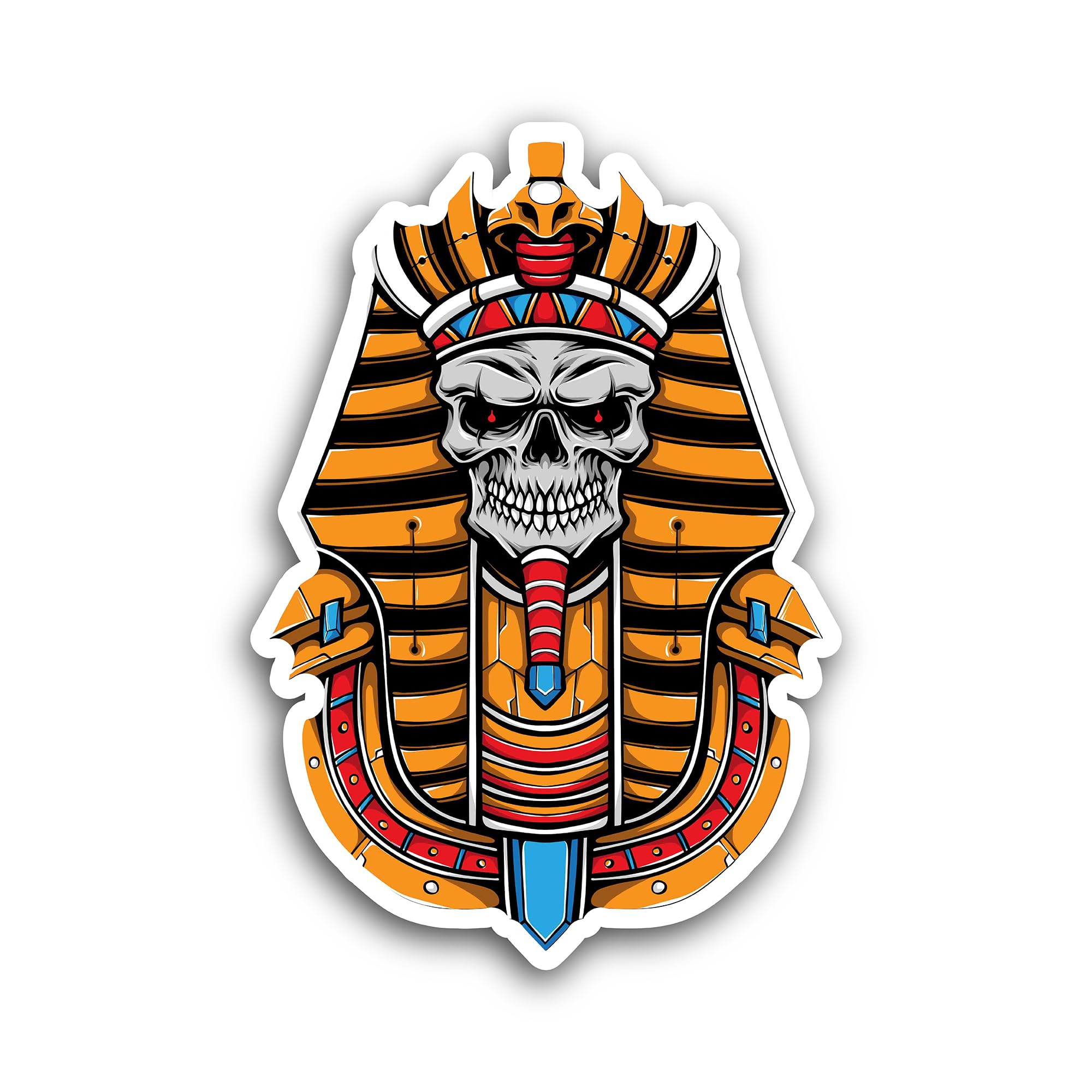 2 (Pieces) 3" and 5" Pharaoh Skull Sticker, Waterproof Vinyl Decals for Many Purpose Like Cars, Truc