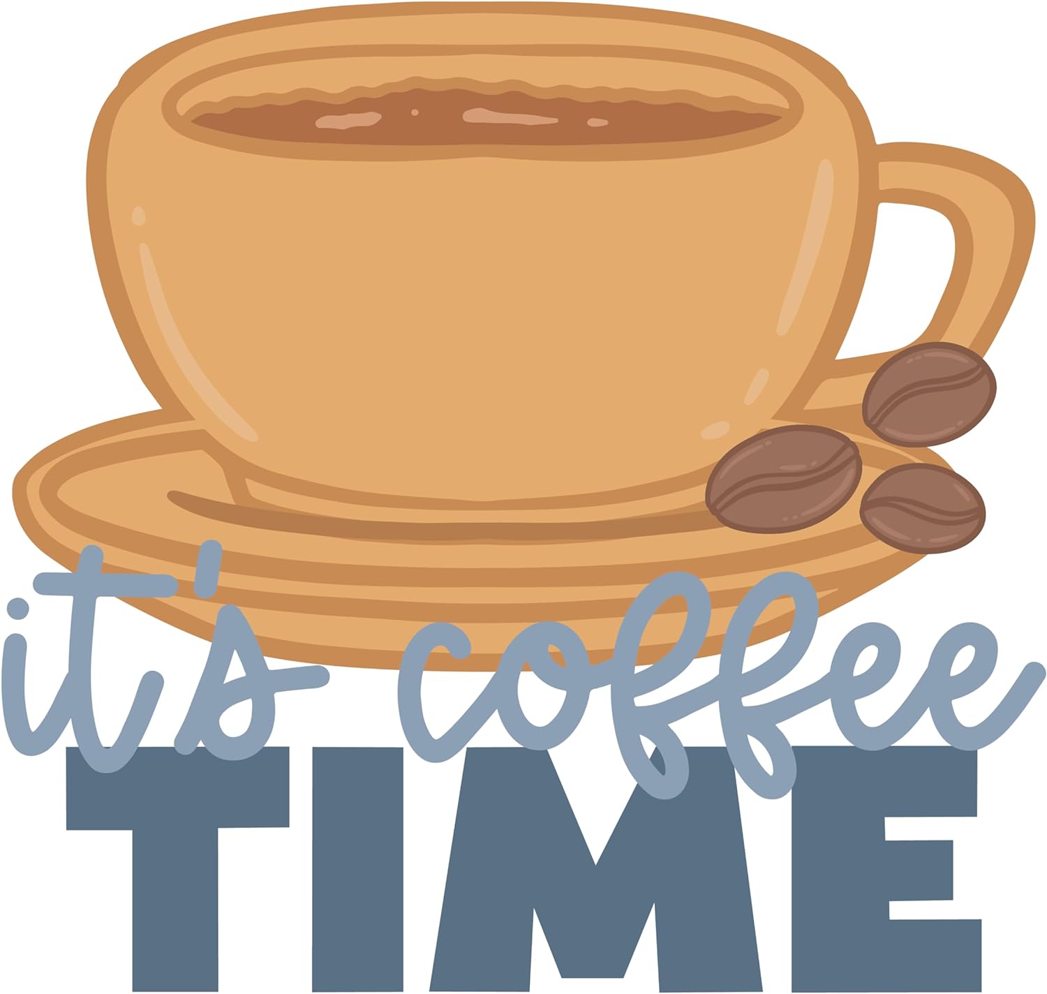 Inspirational Quote "It's Coffee Time, Great Gift Sticker" Motivational Sticker Vinyl Decal Motivation Stickers- 5" Vinyl Sticker Waterproof