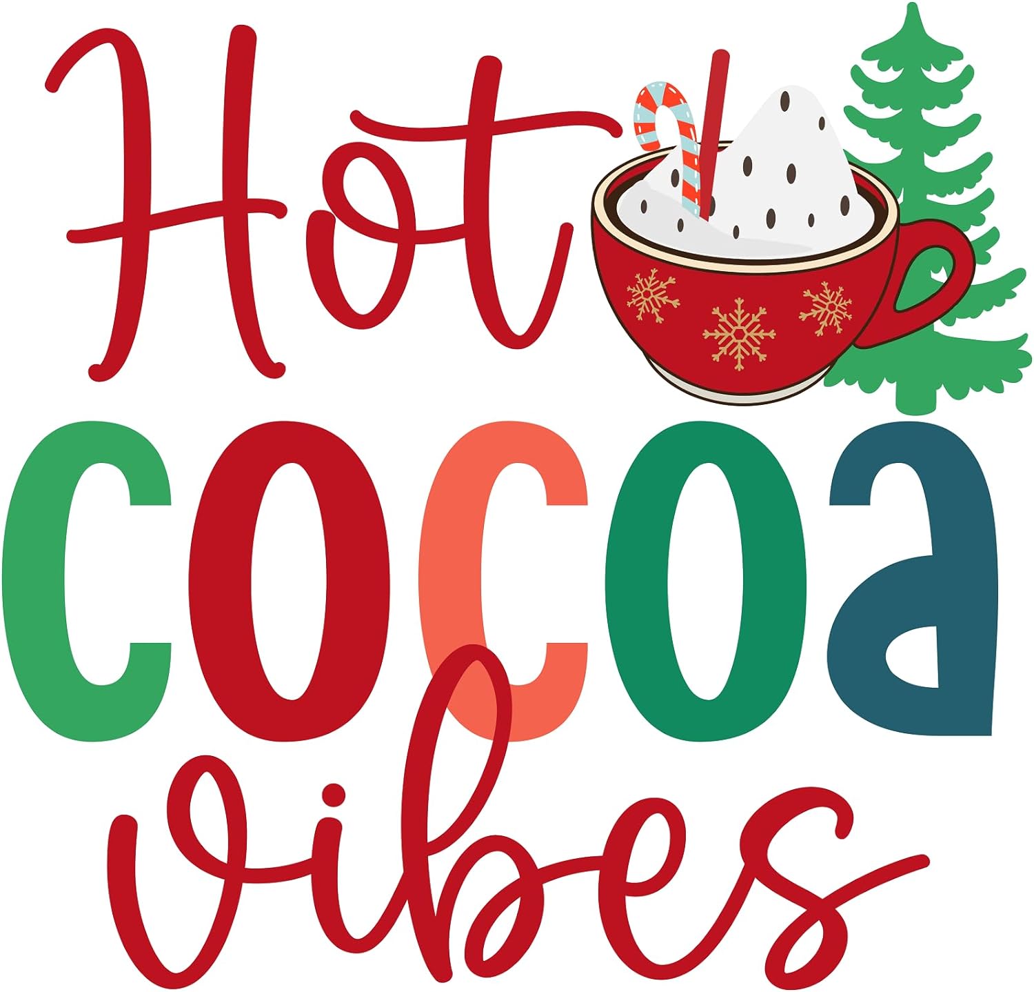 Inspirational Quote Hot Coco Vibes Motivational Sticker Vinyl Decal Motivation Stickers- 5" Vinyl Sticker Waterproof
