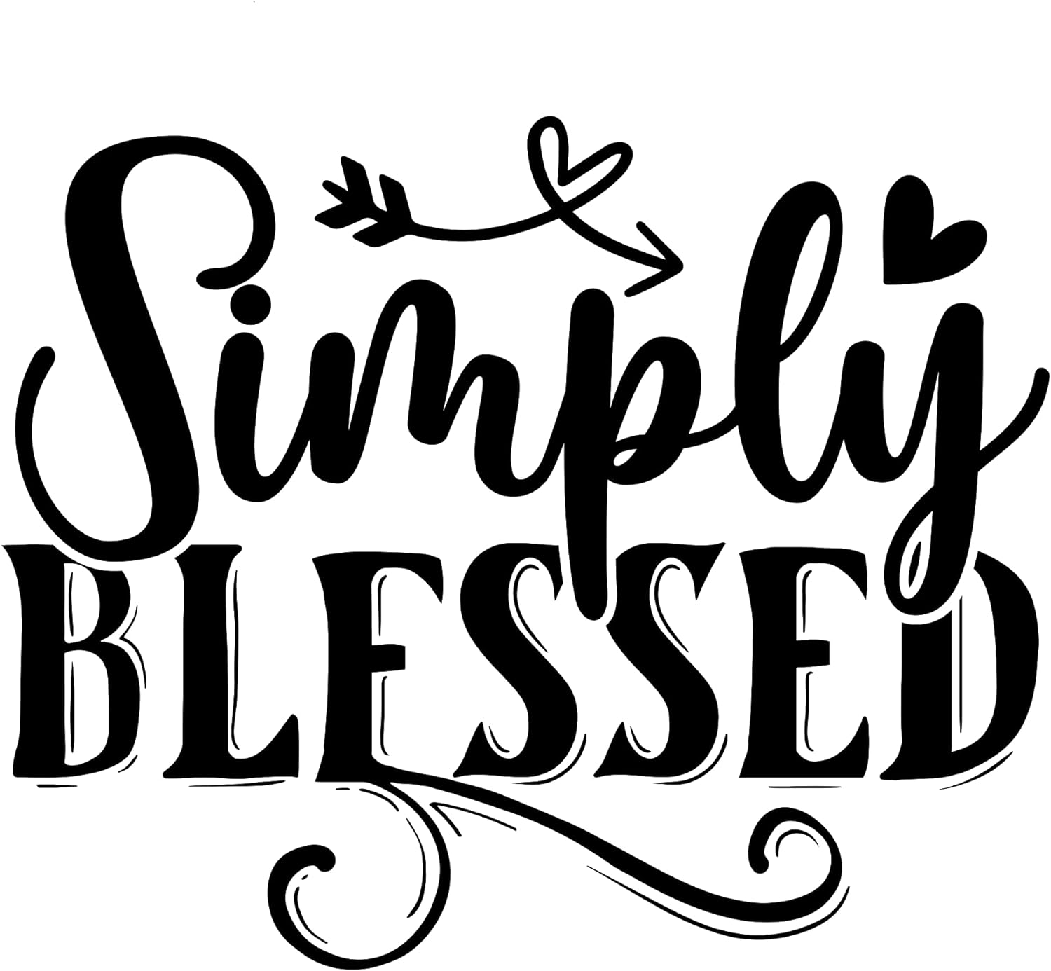 Inspirational Quote "Simply Blessed, Pretty Gift" Motivational Sticker Vinyl Decal Motivation Stickers- 5" Vinyl Sticker Waterproof
