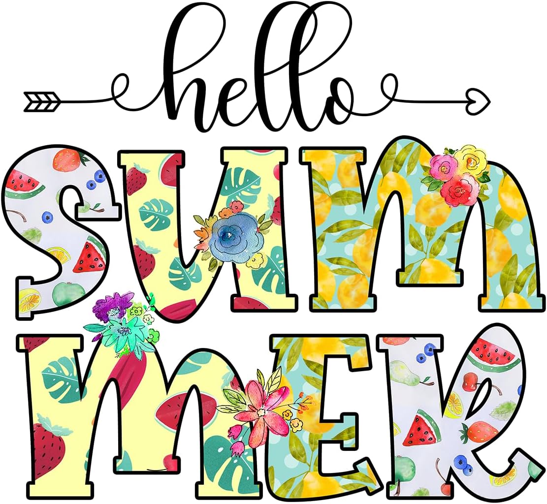 Inspirational Quote "Hello Summer" Motivational Sticker Vinyl Decal Motivation Stickers- 5" Vinyl Sticker Waterproof