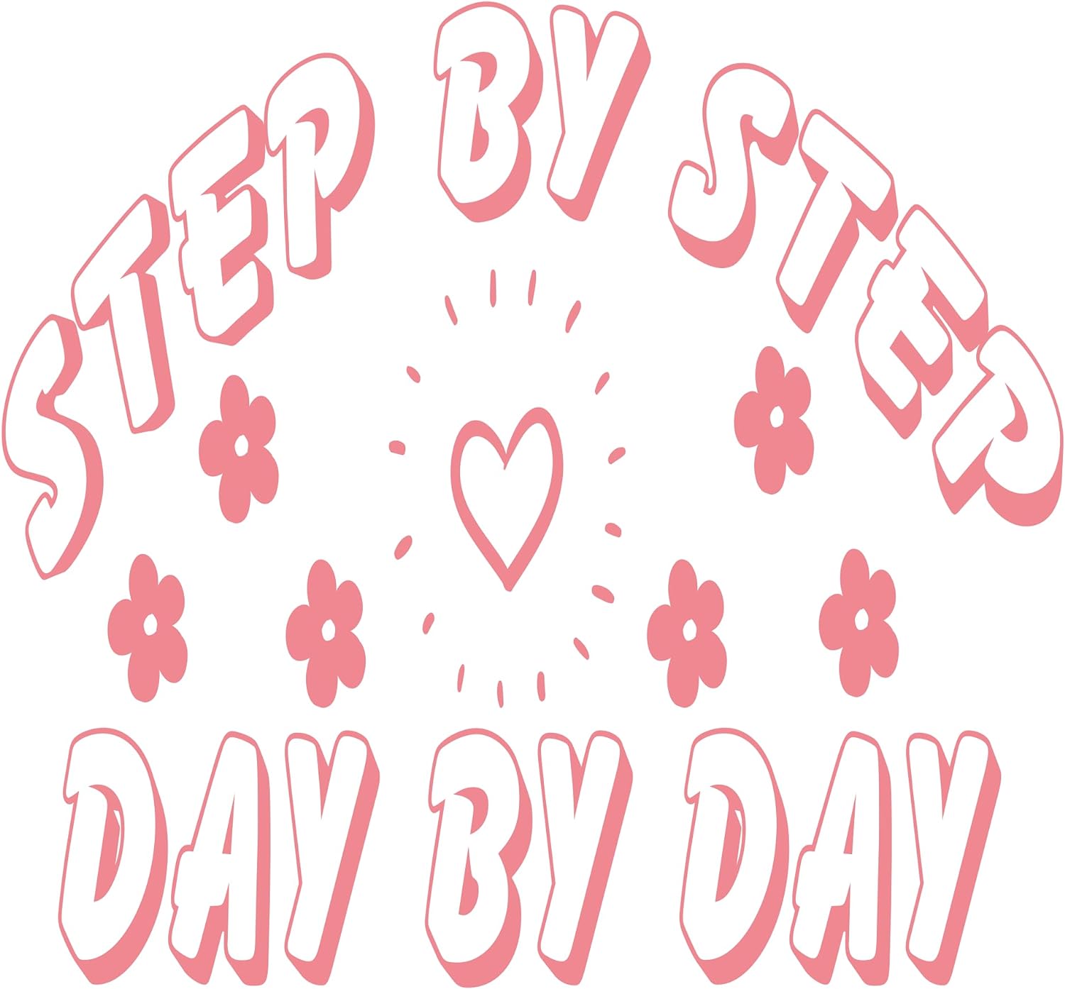 Inspirational Quote "Step by Step Day by Day Icon" Motivational Sticker Vinyl Decal Motivation Stickers- 5" Vinyl Sticker Waterproof