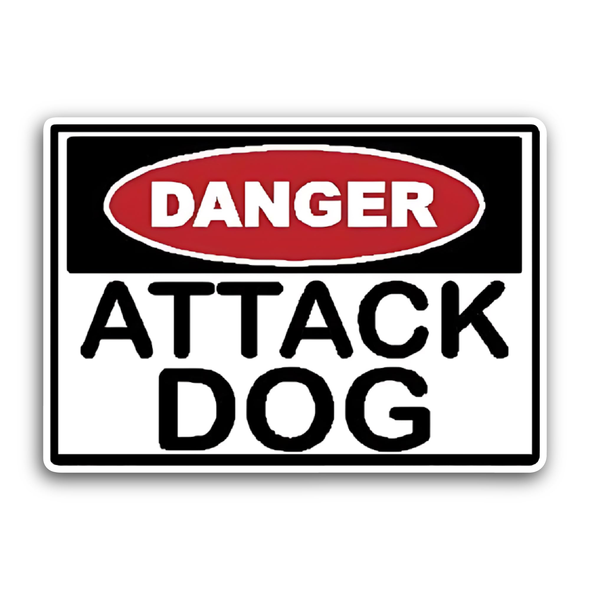 2 (Pieces) 3" and 5" Danger Attack Dog Sticker, Waterproof Vinyl Decals for Many Purpose Like Cars,