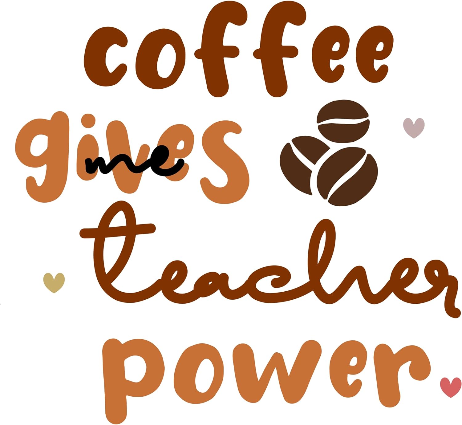 Inspirational Quote "Coffee Gives Me Teacher Power" Motivational Sticker Vinyl Decal Motivation Stickers- 5" Vinyl Sticker Waterproof