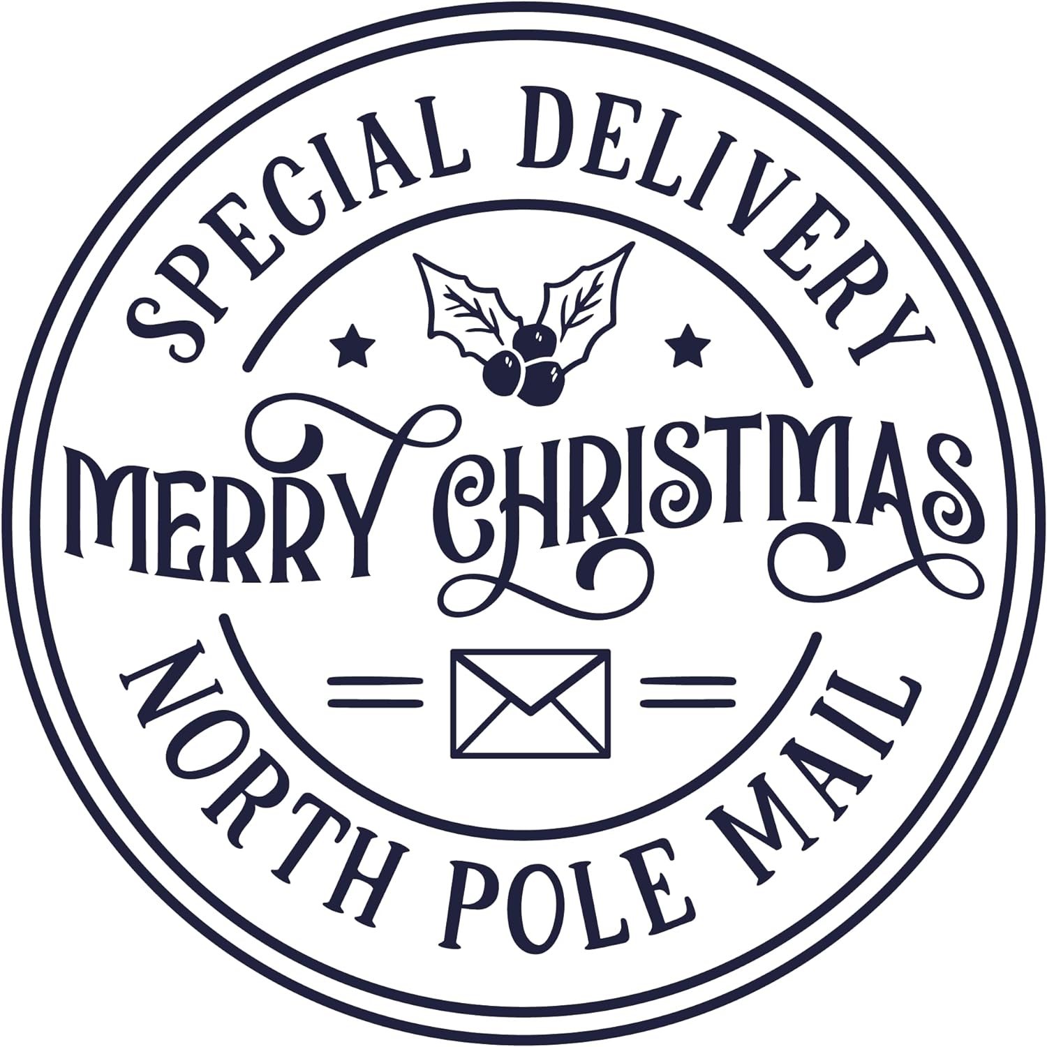 Inspirational Quote Special Delivery Merry Christmas North Pole Mail Merry Christams Motivational Sticker Vinyl Decal Motivation Stickers- 5" Vinyl Sticker Waterproof