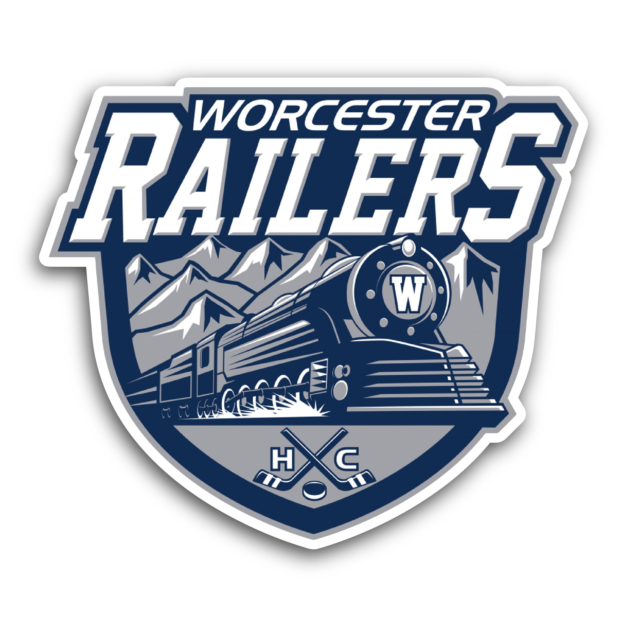 2 (Pieces) 3" and 5" W0rcester Railers Sticker, Waterproof Vinyl Decals for Many Purpose Like Cars,