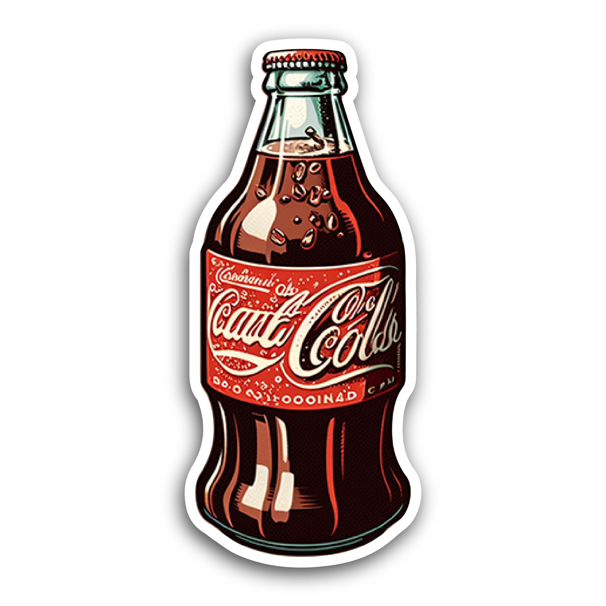 2 (Pieces) 3" and 5" Coke Bottle Sticker, Waterproof Vinyl Decals for Many Purpose Like Cars, Trucks