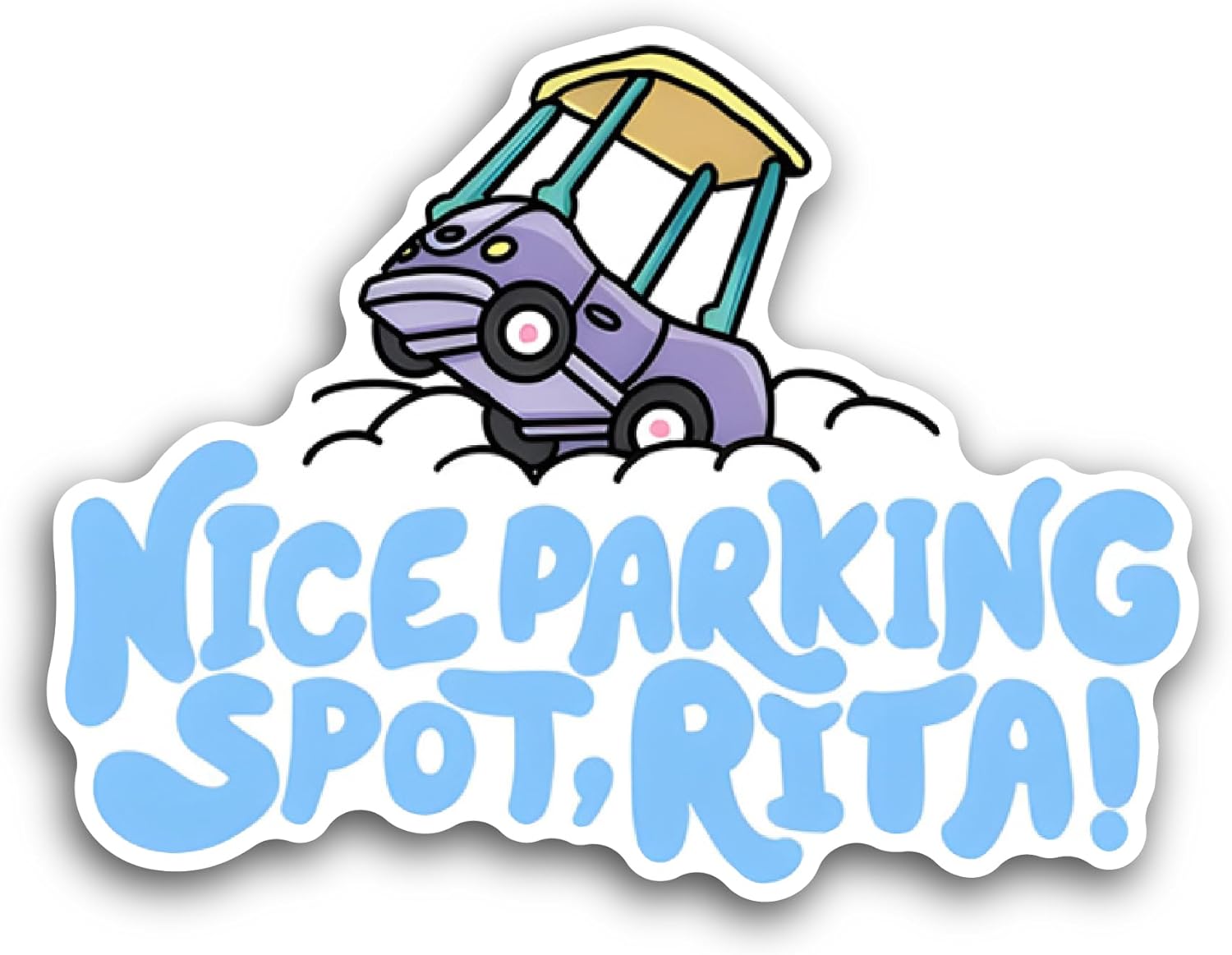 2 (Pieces) 3" and 5" Nice Parking Spot, Rita Sticker, Waterproof Vinyl Decals for Many Purpose Like Cars, Trucks, Laptops, Phones, Windows and More