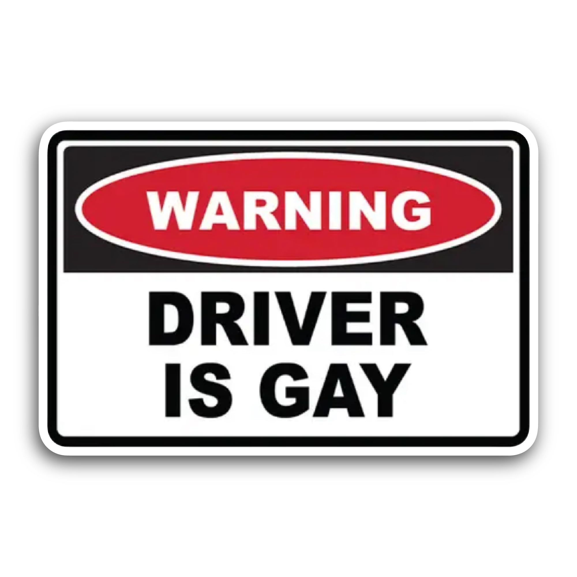 2 (Pieces) 3" and 5" Warning Driver Is Gay Sticker, Waterproof Vinyl Decals for Many Purpose Like Ca