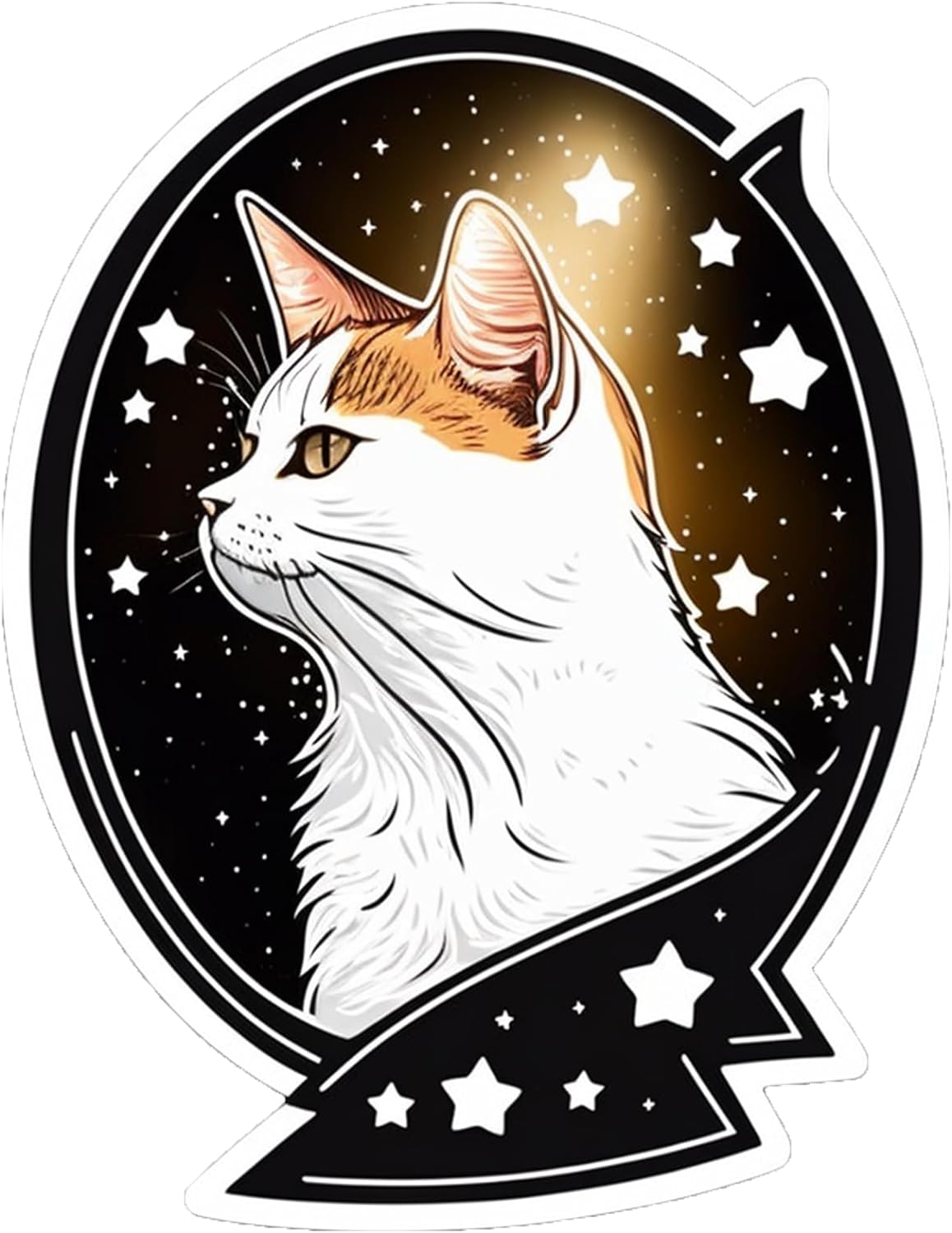 Inspirational Quote "Cat in The mirror" Motivational Sticker Vinyl Decal Motivation Stickers- 5" Vinyl Sticker Waterproof